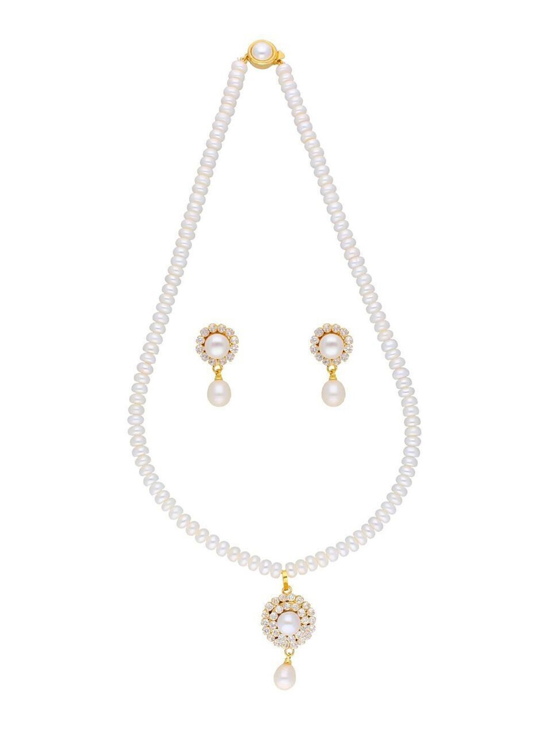 

Sri Jagdamba Pearls Dealer Gold-Plated Pearls Studded & Beaded Jewellery Set
