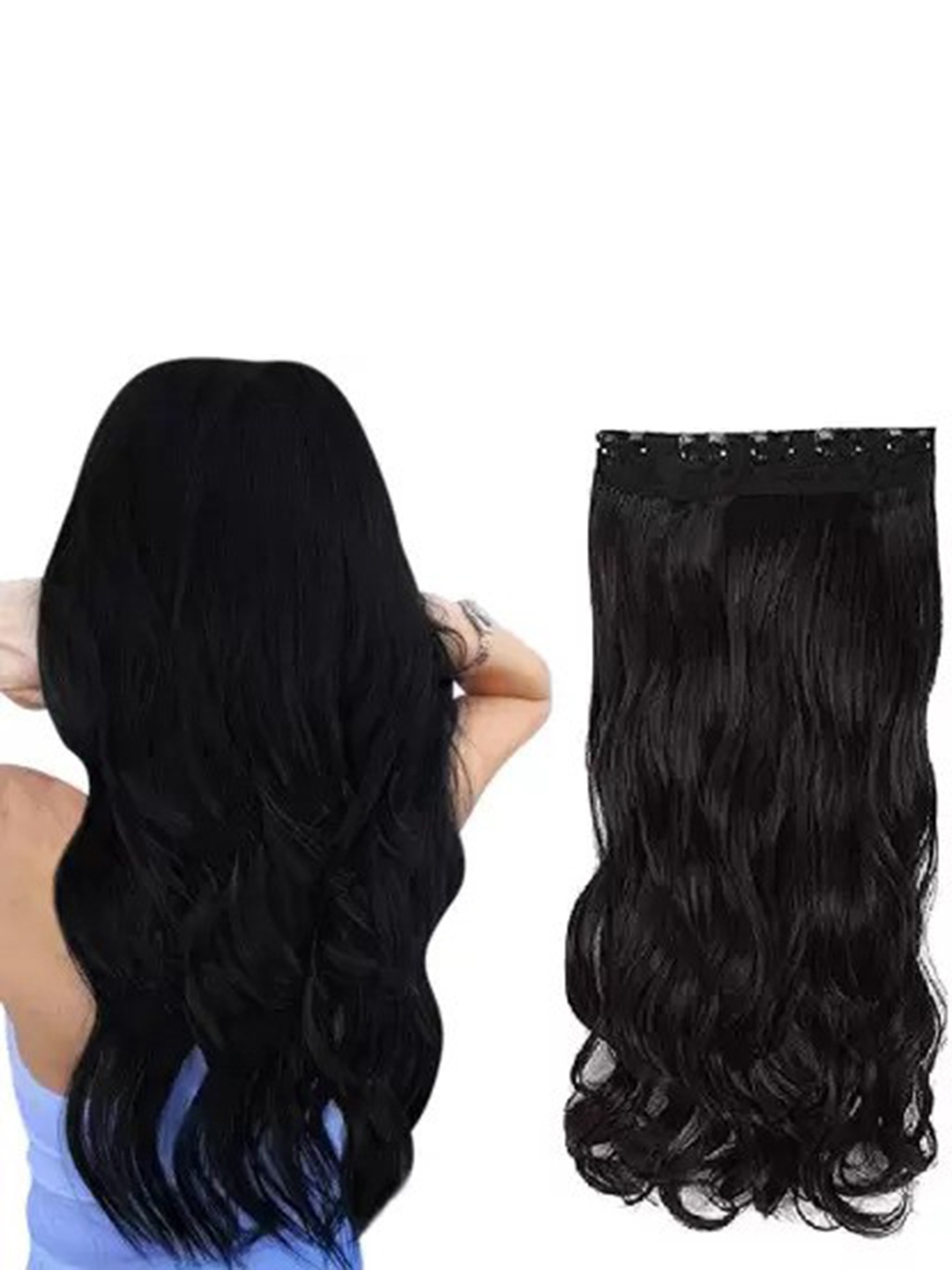 

CRIBE Clip-In Wavy Locks Hair Extensions - Black