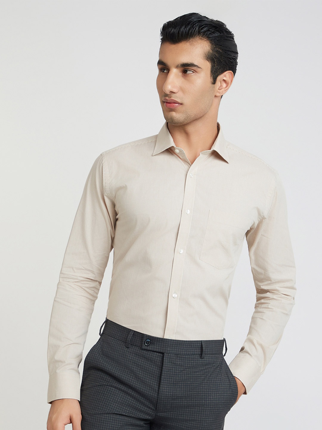 

Park Avenue Slim Fit Formal Shirt, Beige