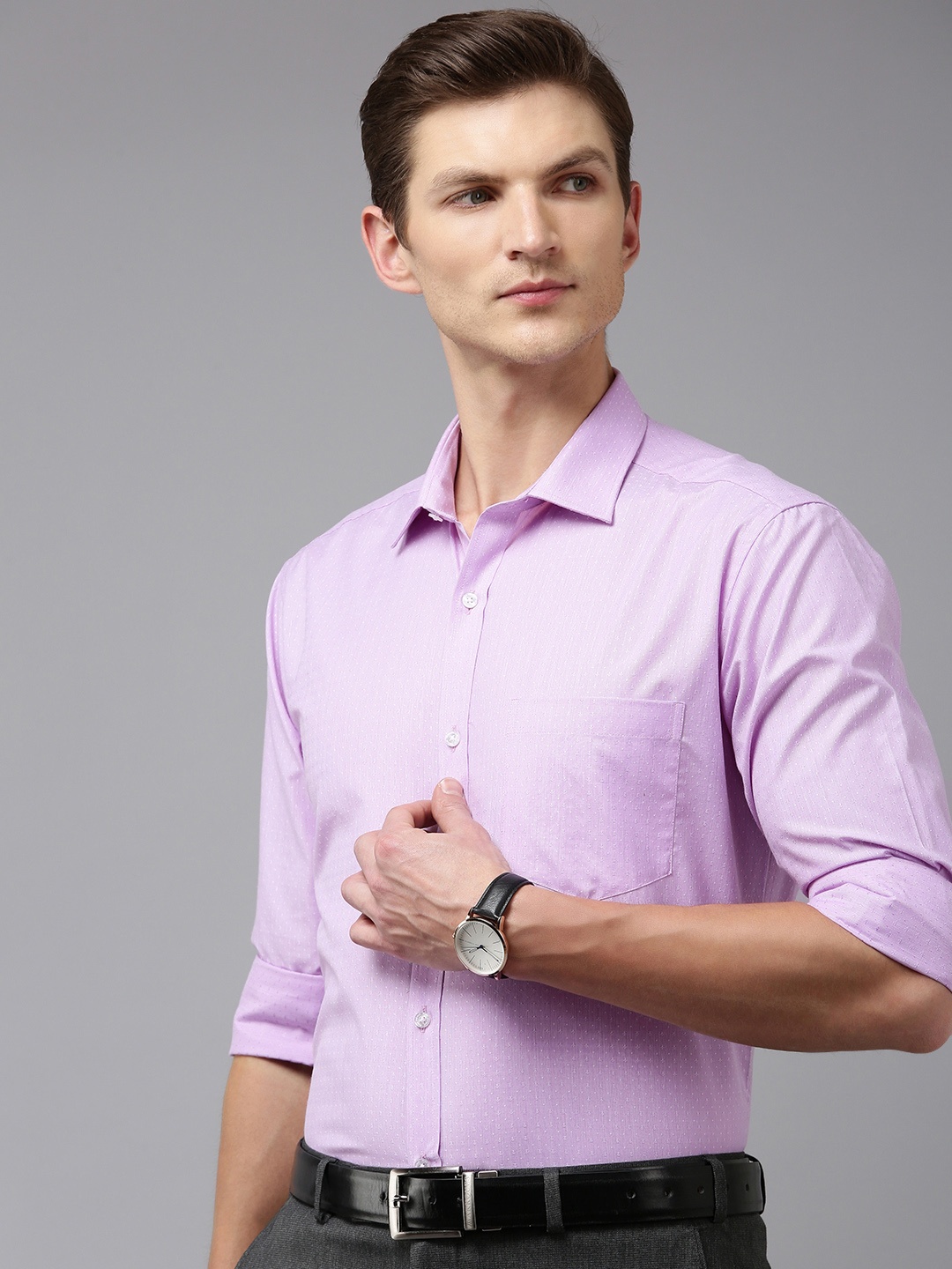 

Park Avenue Men Pure Cotton Slim Fit Formal Shirt, Violet