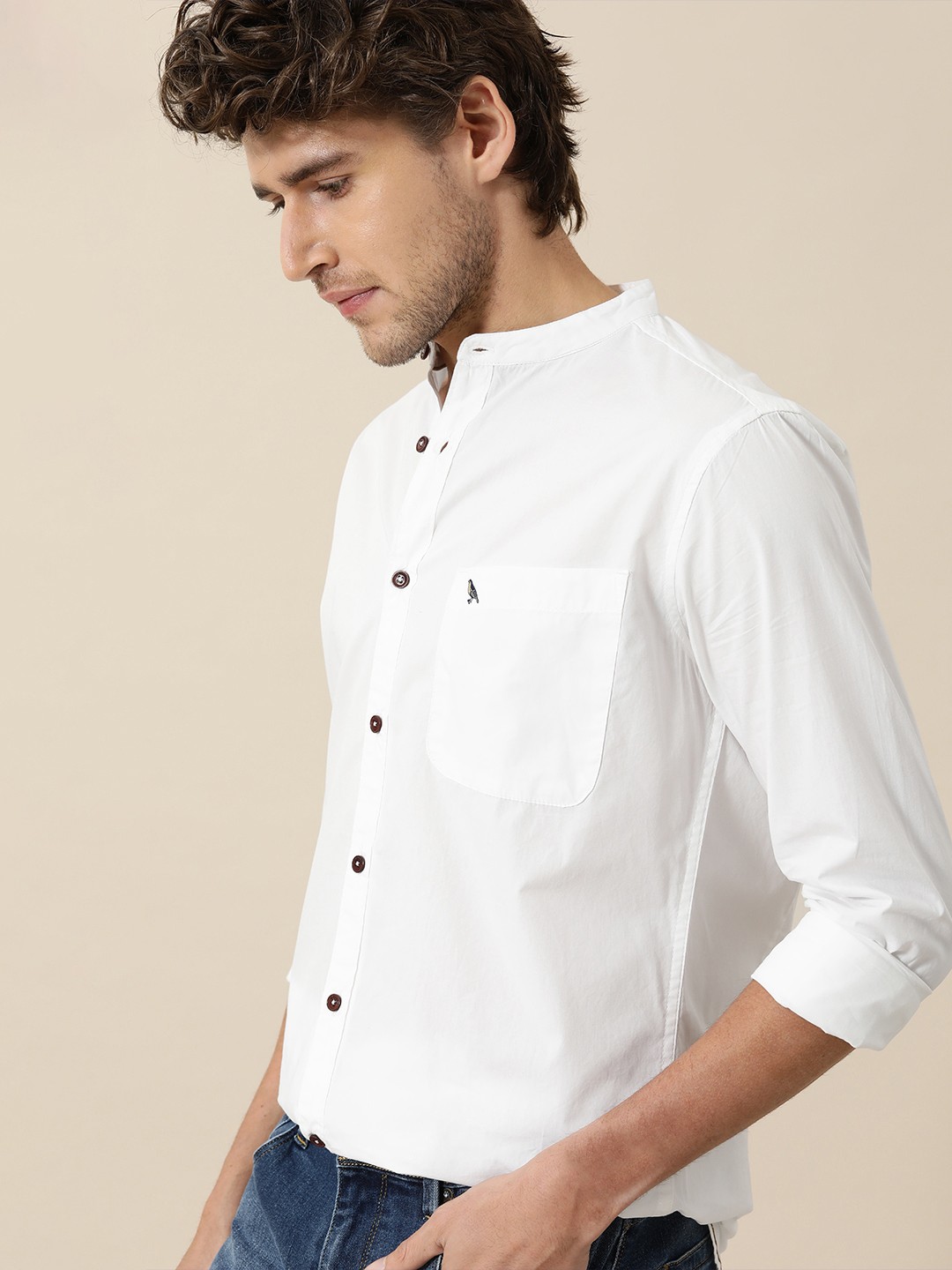 

Mr Bowerbird Men White Cotton Casual Shirt