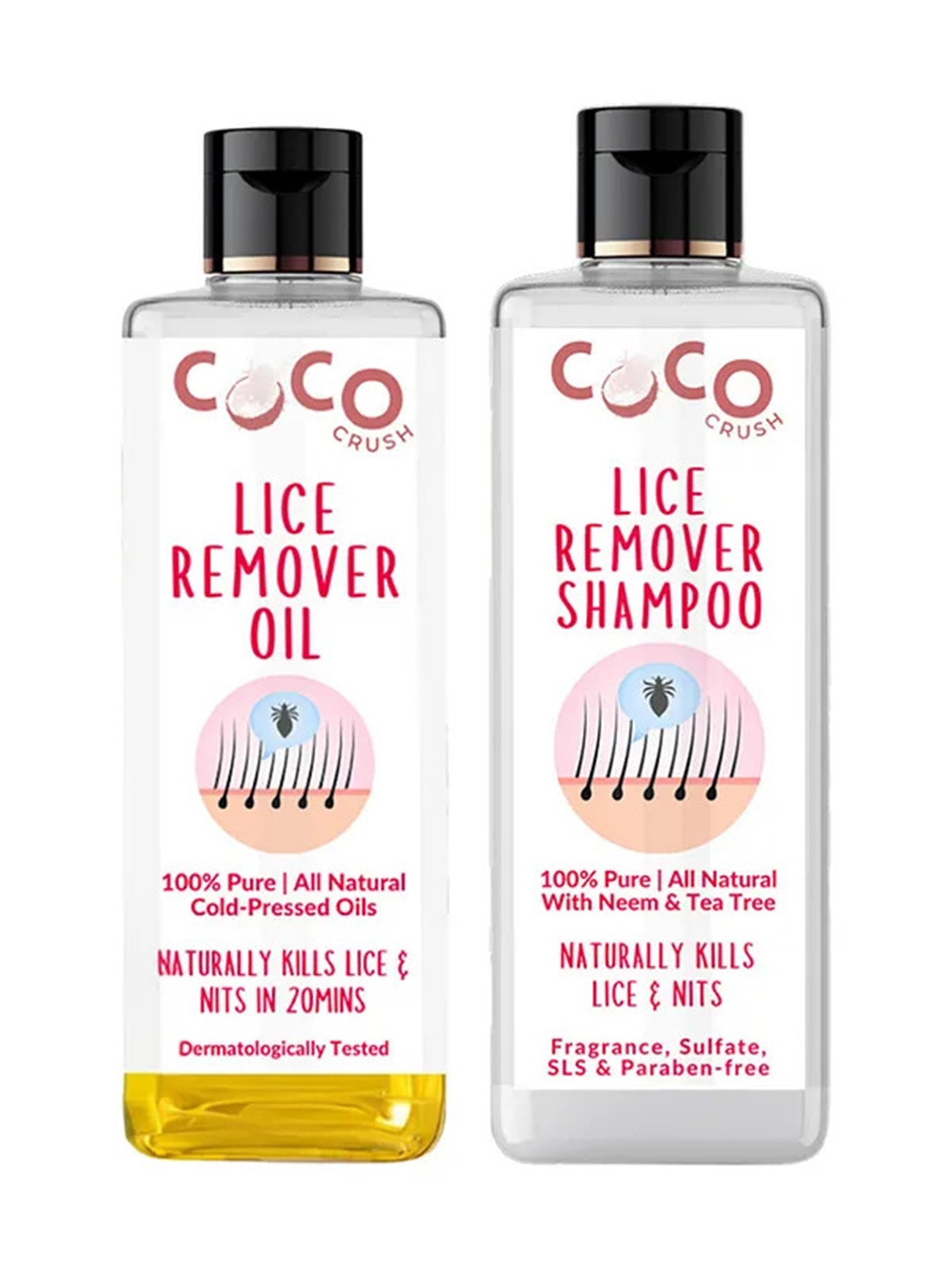 

Coco Crush Set Of 2 Lice Remover Oil & Shampoo - 50 ml Each, Yellow