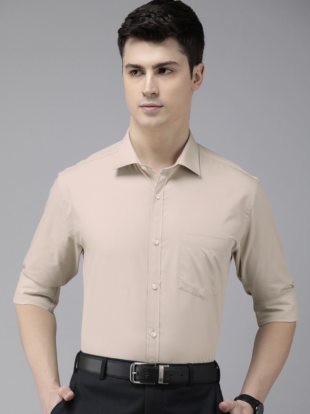 

Park Avenue Slim Fit Formal Shirt, Beige
