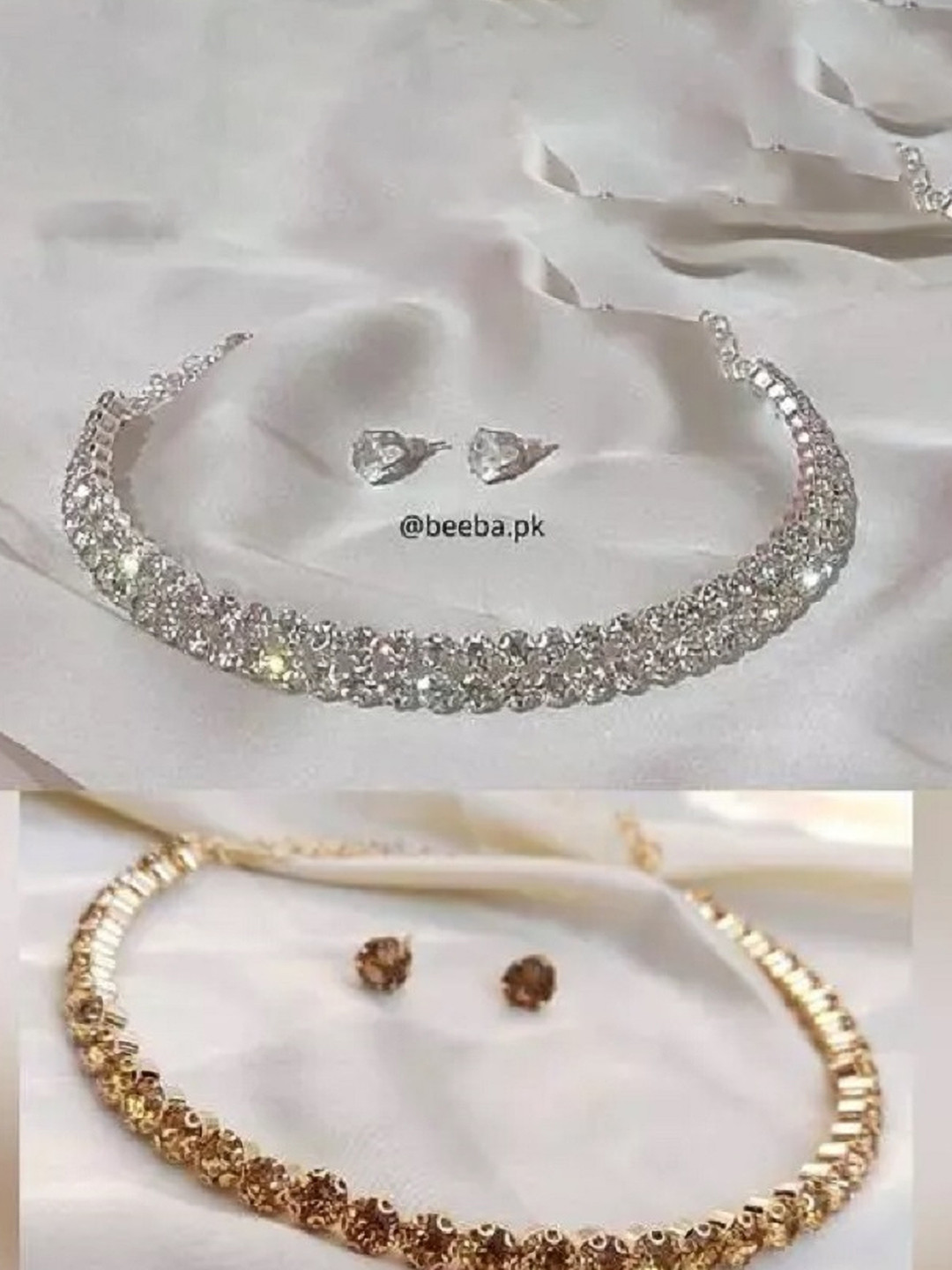 

JMBW INTERNATIONAL Women Stone Studded Jewellery Set, Silver