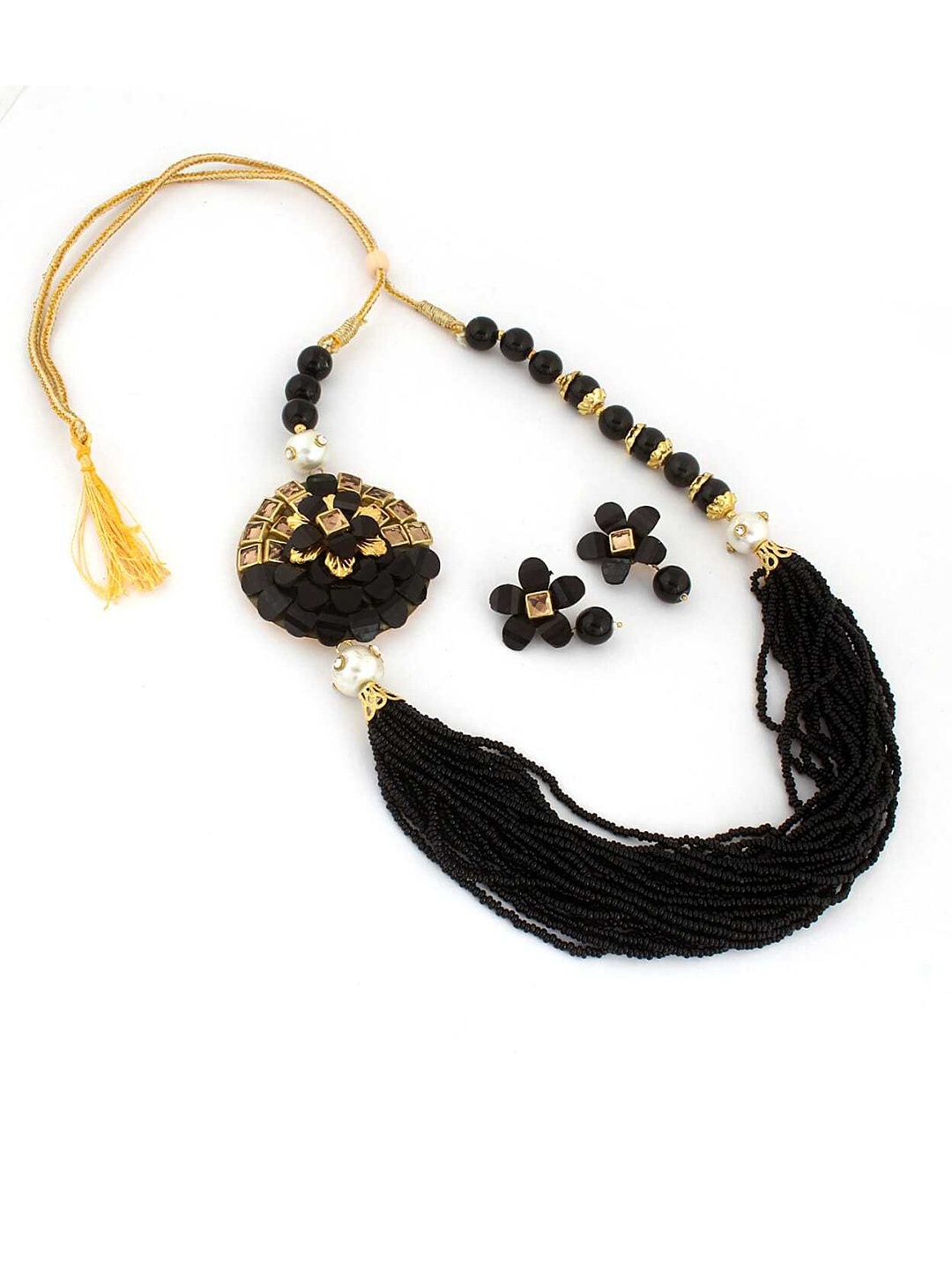 

ahoora Gold-Plated Beaded Necklace and Earrings