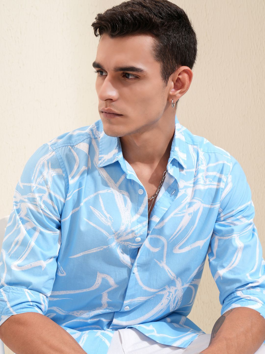 

KETCH Men Regular Fit Printed Casual Shirt, Blue