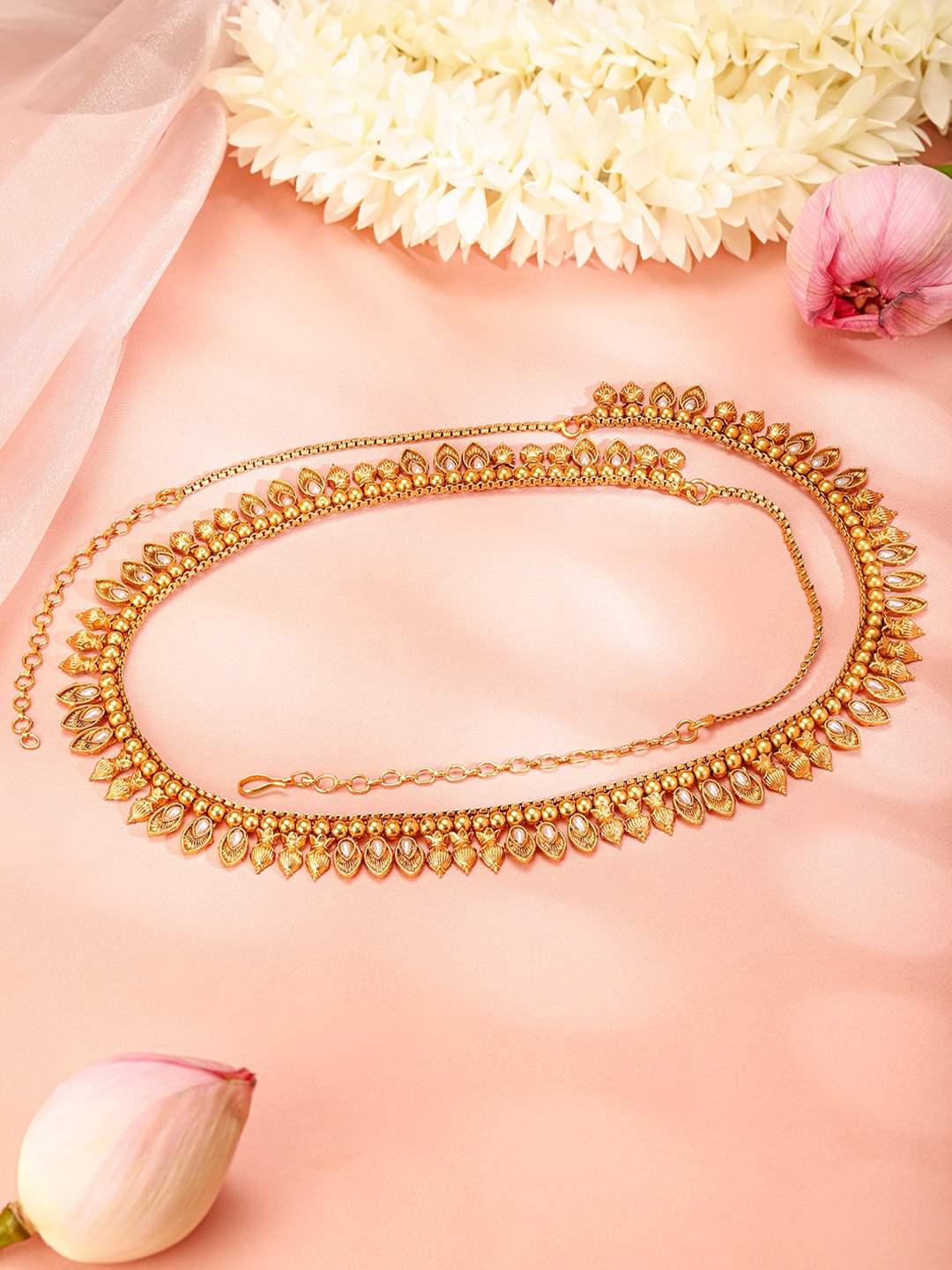 

Rubans 22K Gold Plated Artificial Stones Studded Waist Chain