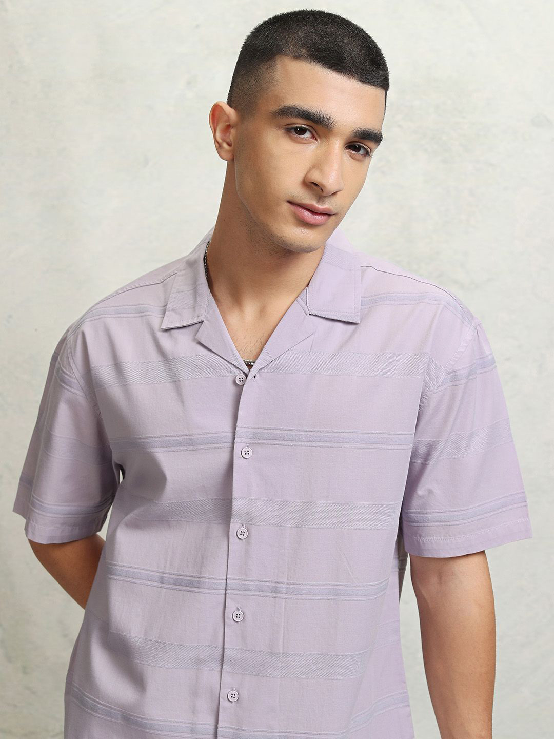 

HIGHLANDER Men Opaque Casual Shirt, Lavender