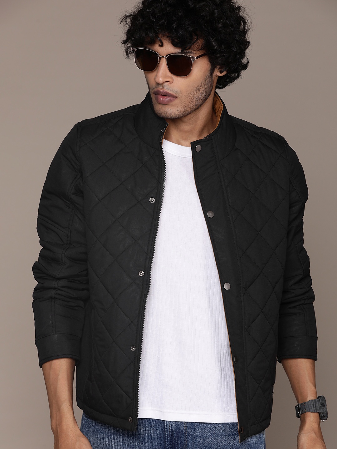 

The Roadster Lifestyle Co. Solid Quilted Jacket, Black