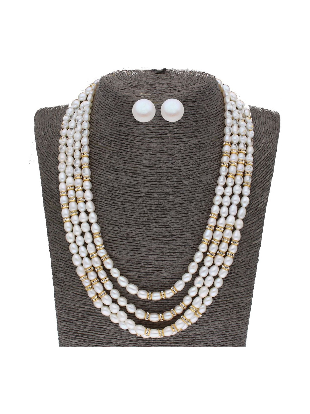 

Sri Jagdamba Pearls Dealer Gold Plated Stones Studded & Beaded Layered Jewellery Set