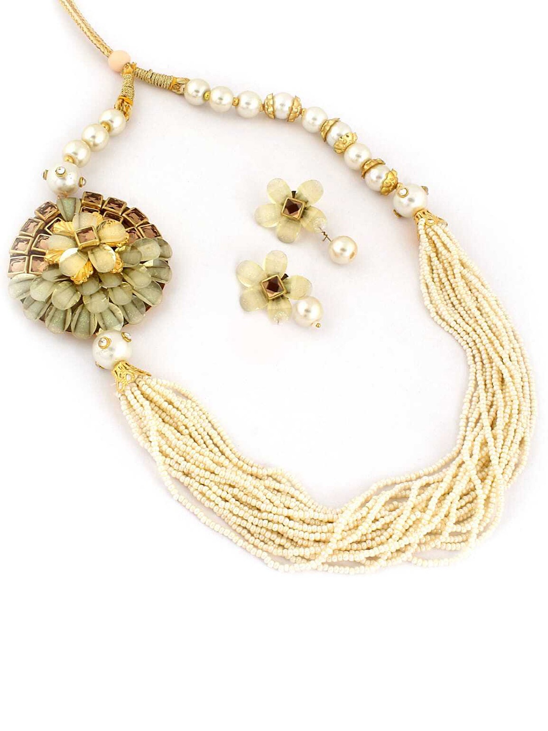 

ahoora Gold-Plated Beaded Necklace and Earrings