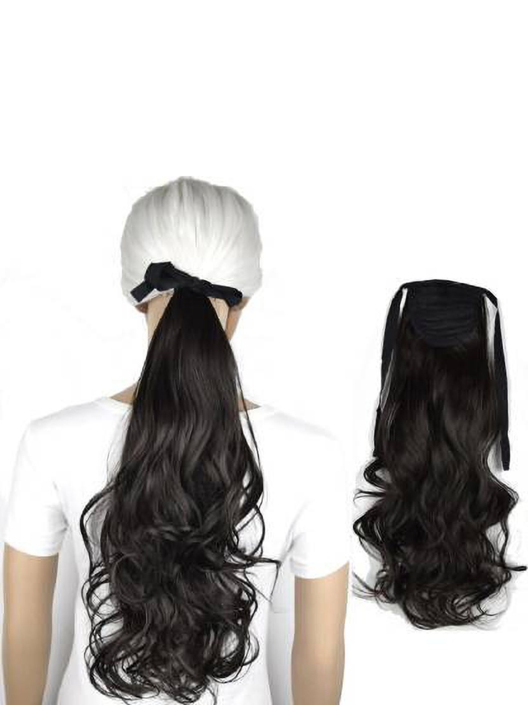 

CRIBE Halo Curly Twist Ribbon Ponytail Hair Extension - Black