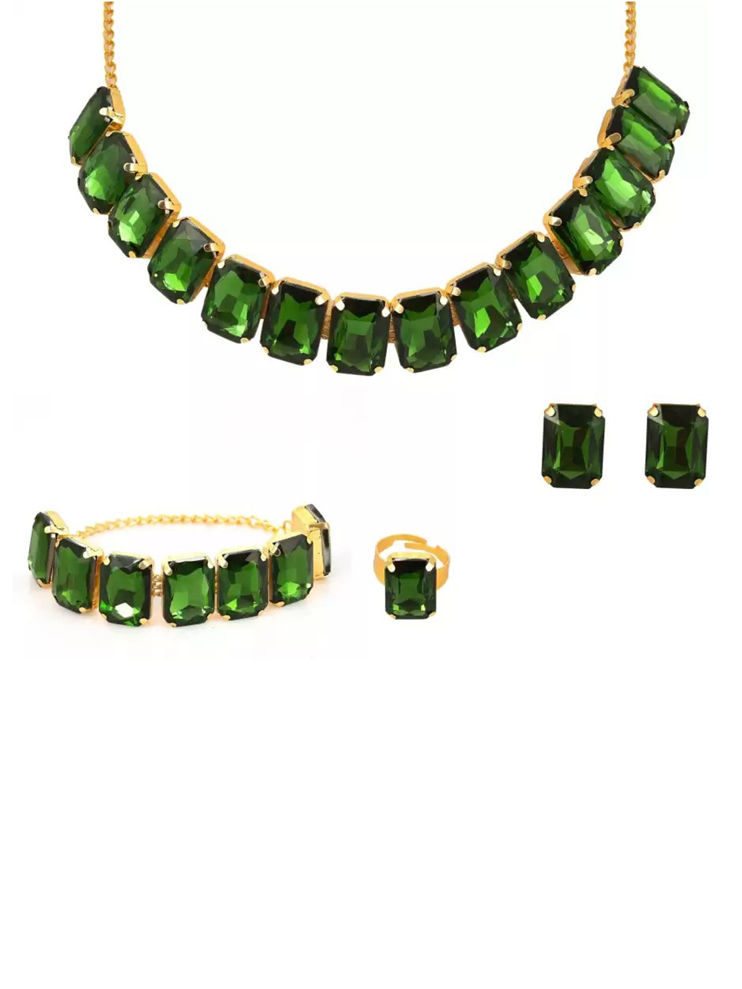 

JMBW INTERNATIONAL Gold-Plated Cubic Zirconia Jewellery Set