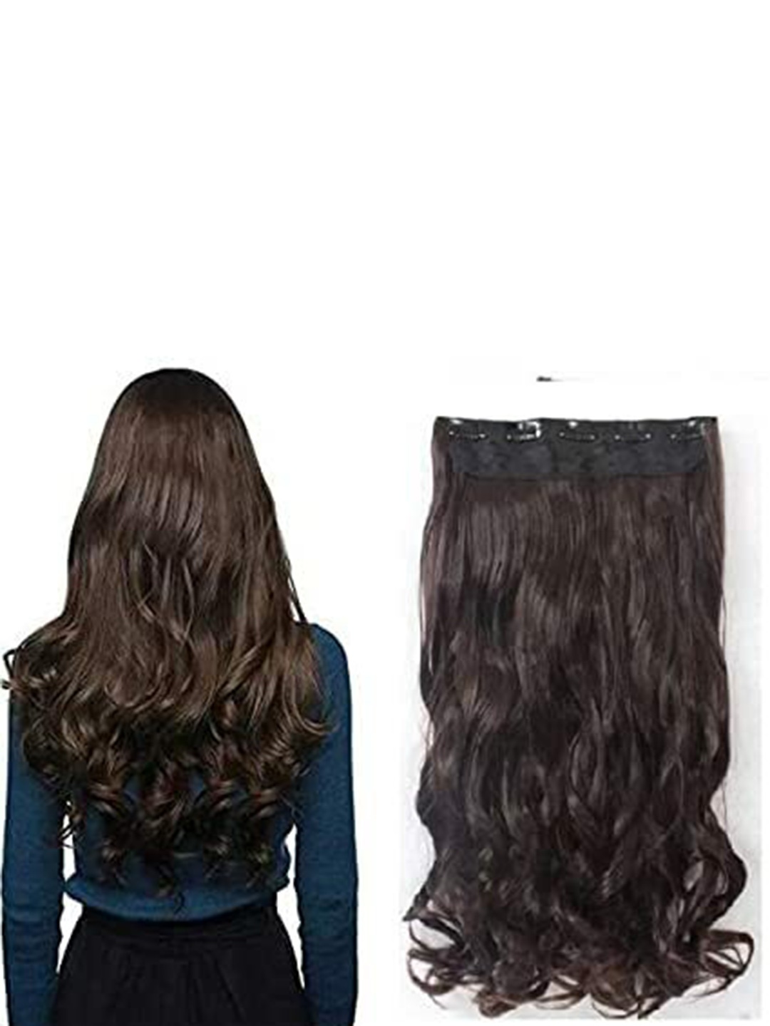 

CRIBE Clip-In Wavy Locks Hair Extension - Brown