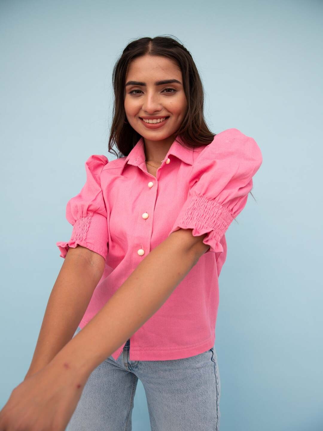 

Fancy Pastels Women Comfort Opaque Casual Shirt, Pink