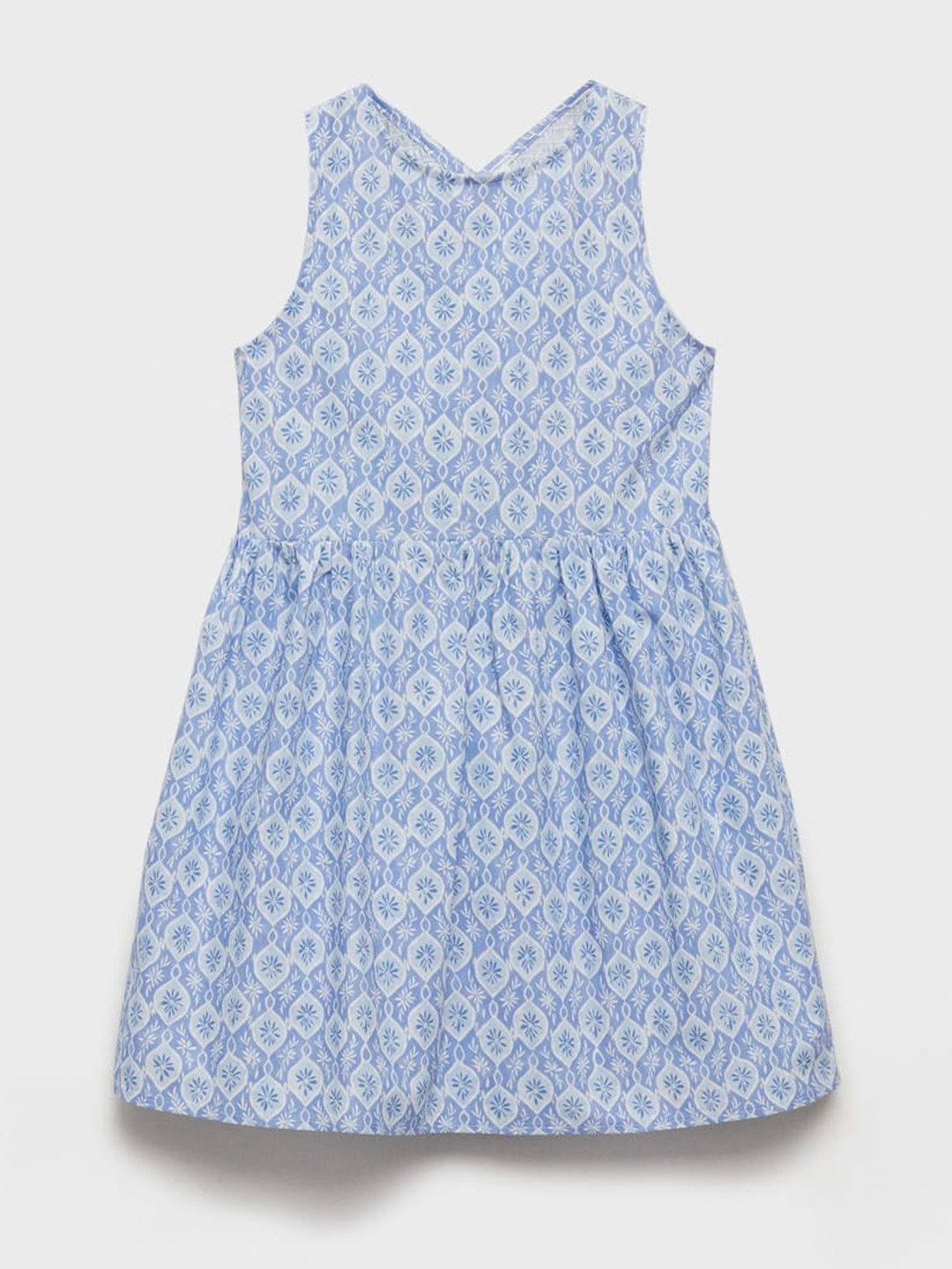 

Mango Kids Girls Cotton Floral Print A-Line Dress, Blue