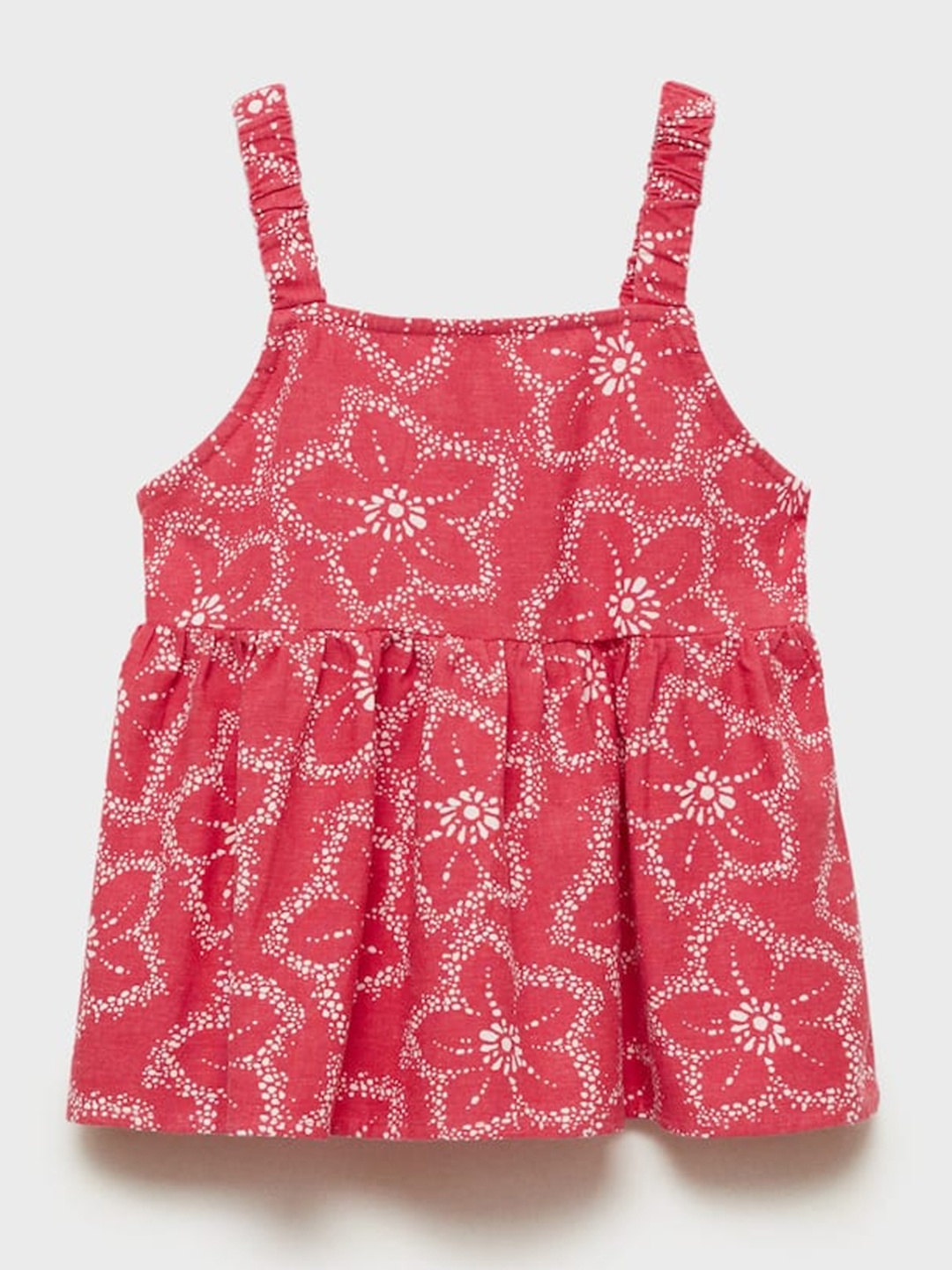 

Mango Kids Floral Print Empire Top, Pink