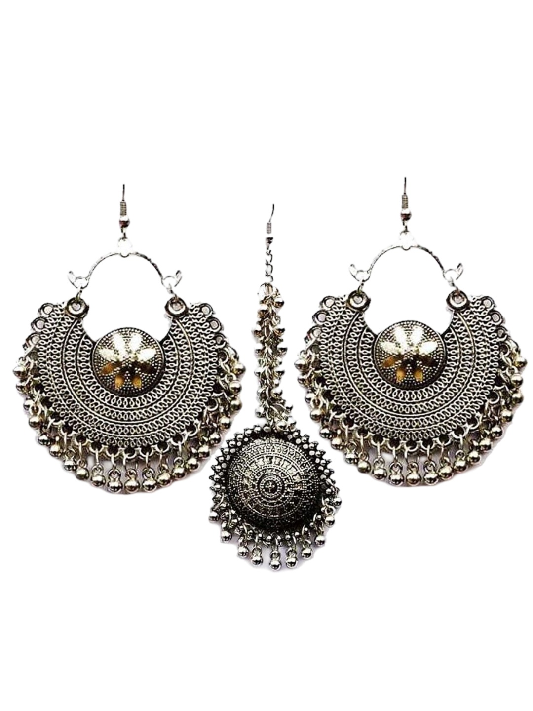 

Oxidized Heaven Gold-Plated Textured Beaded Jewellery Set