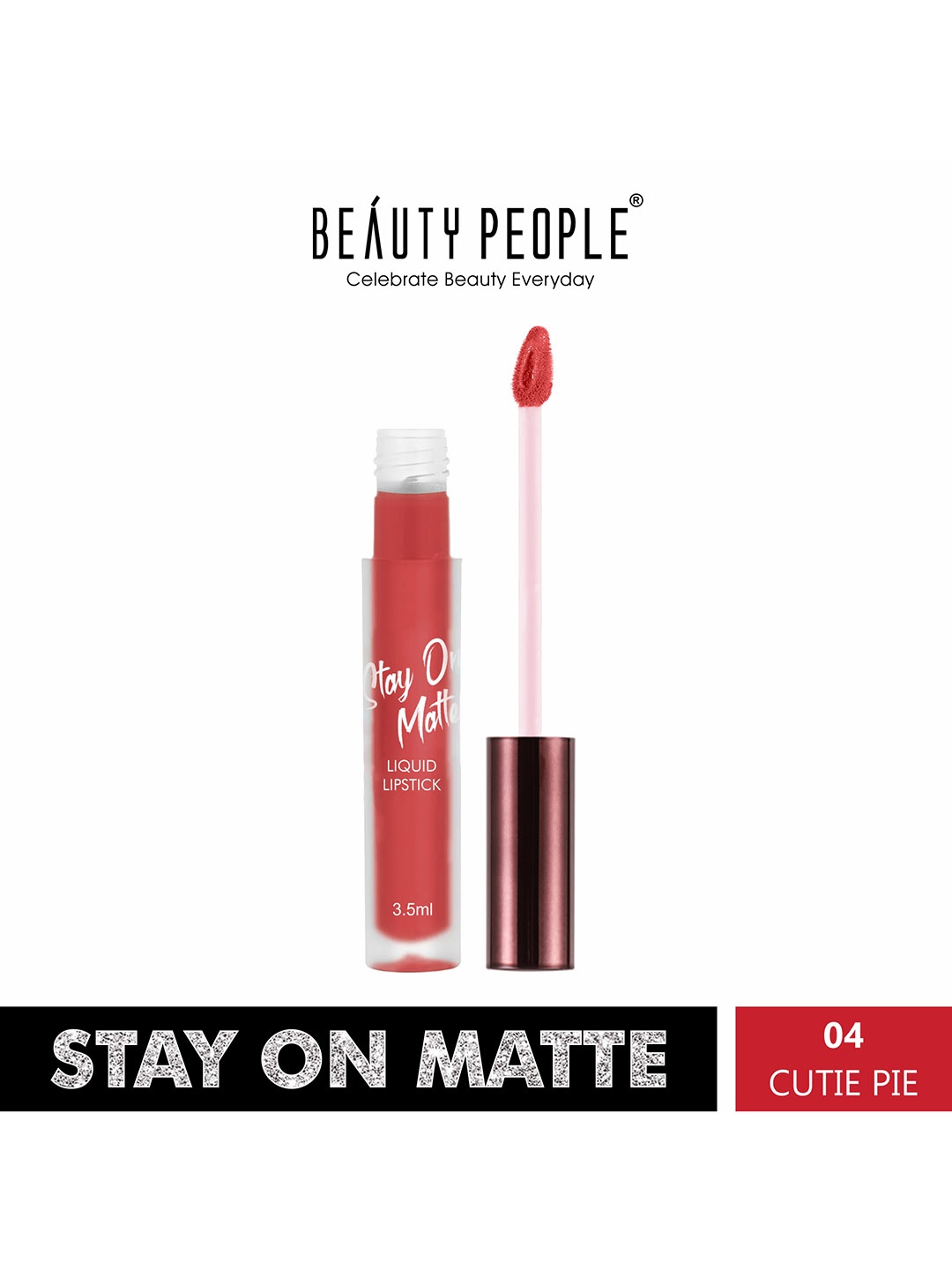 

Beauty People Stay On Matte Liquid Lipstick - 3.5 ml - Cutie Pie - 04, Red