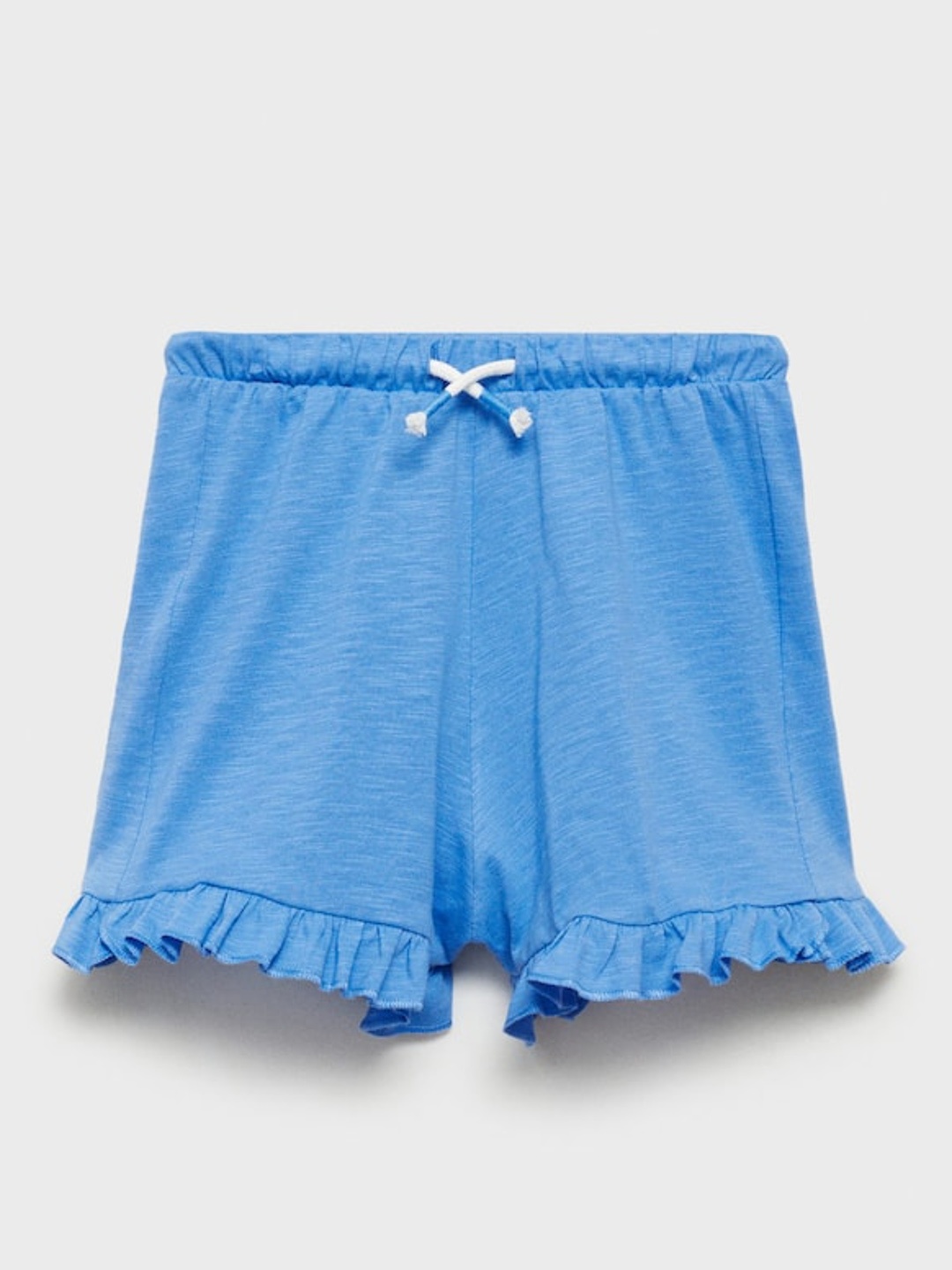 

Mango Kids Girls Ruffled Pure Cotton Shorts, Blue