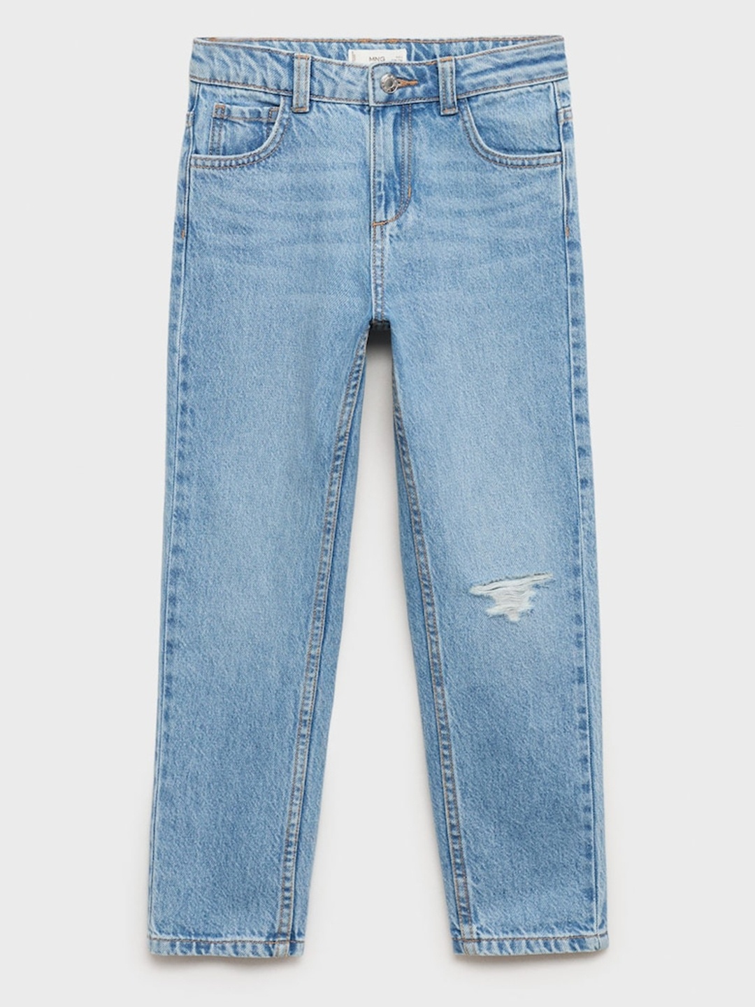 

Mango Kids Girls Mom Fit Distressed Jeans, Blue