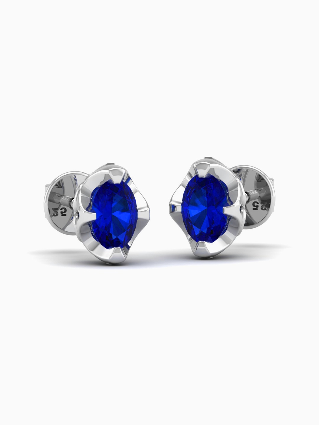 

AKSHAT SAPPHIRE 92.5 Sterling Silver Rhodium-Plated Cubic Zirconia Studded Oval Studs