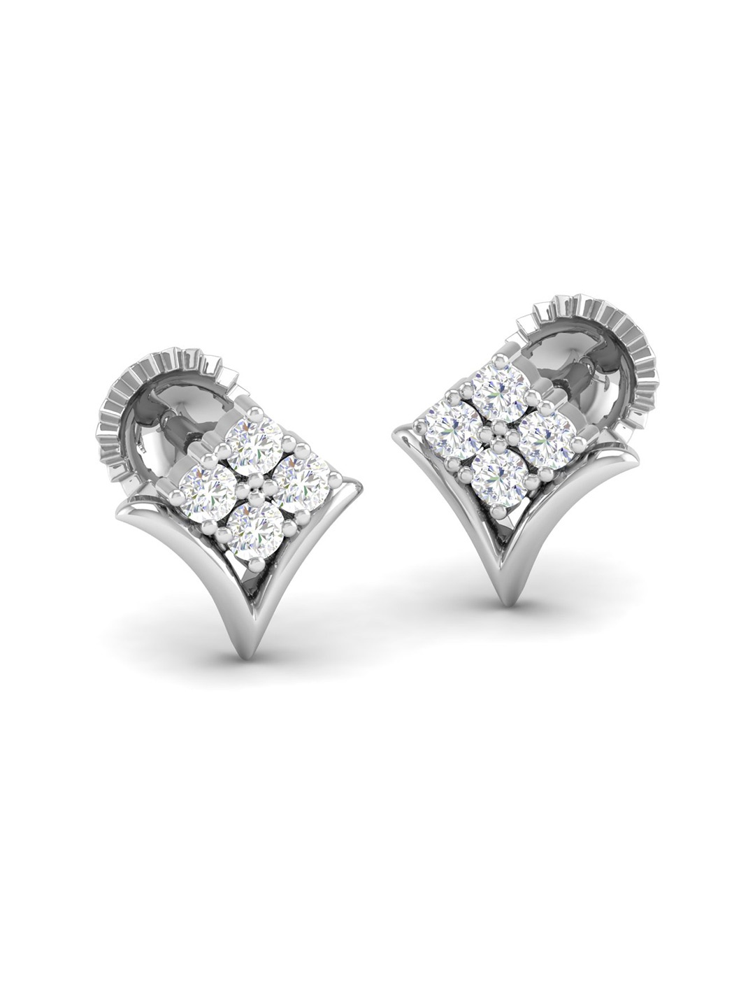 

AKSHAT SAPPHIRE 92.5 Sterling Silver Rhodium-Plated Cubic Zirconia Studded Studs