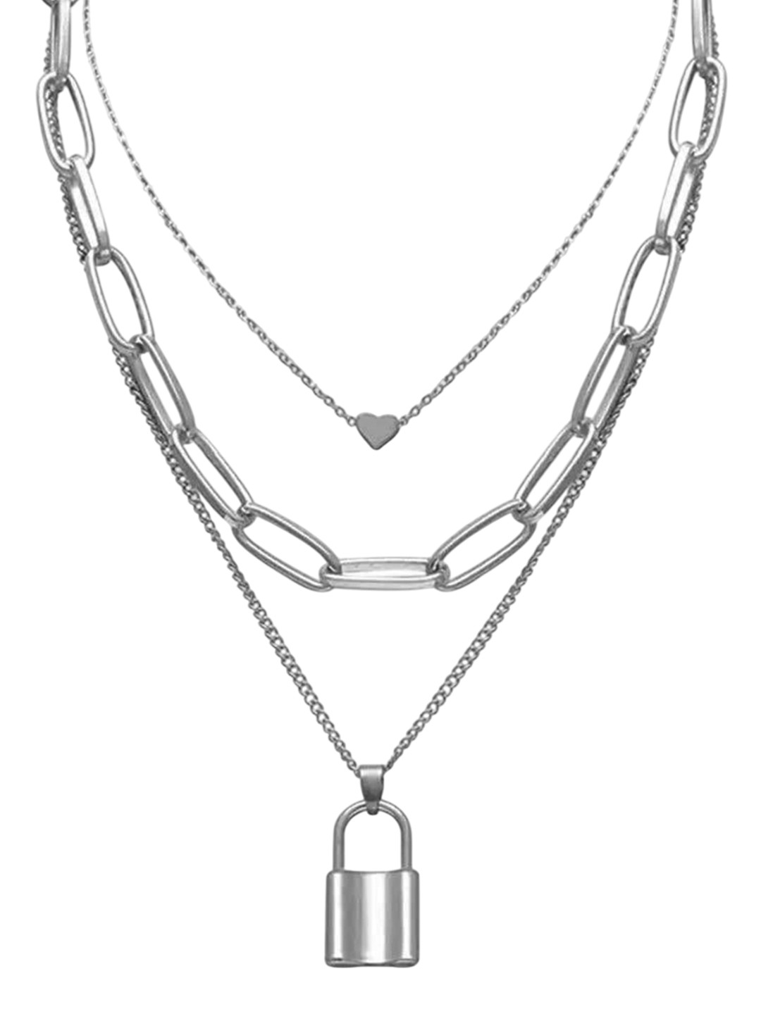 

Oxidized Heaven Silver-Plated Layered Necklace