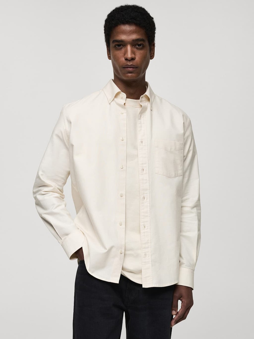 

MANGO MAN Oxford Pure Cotton Shirt, Peach