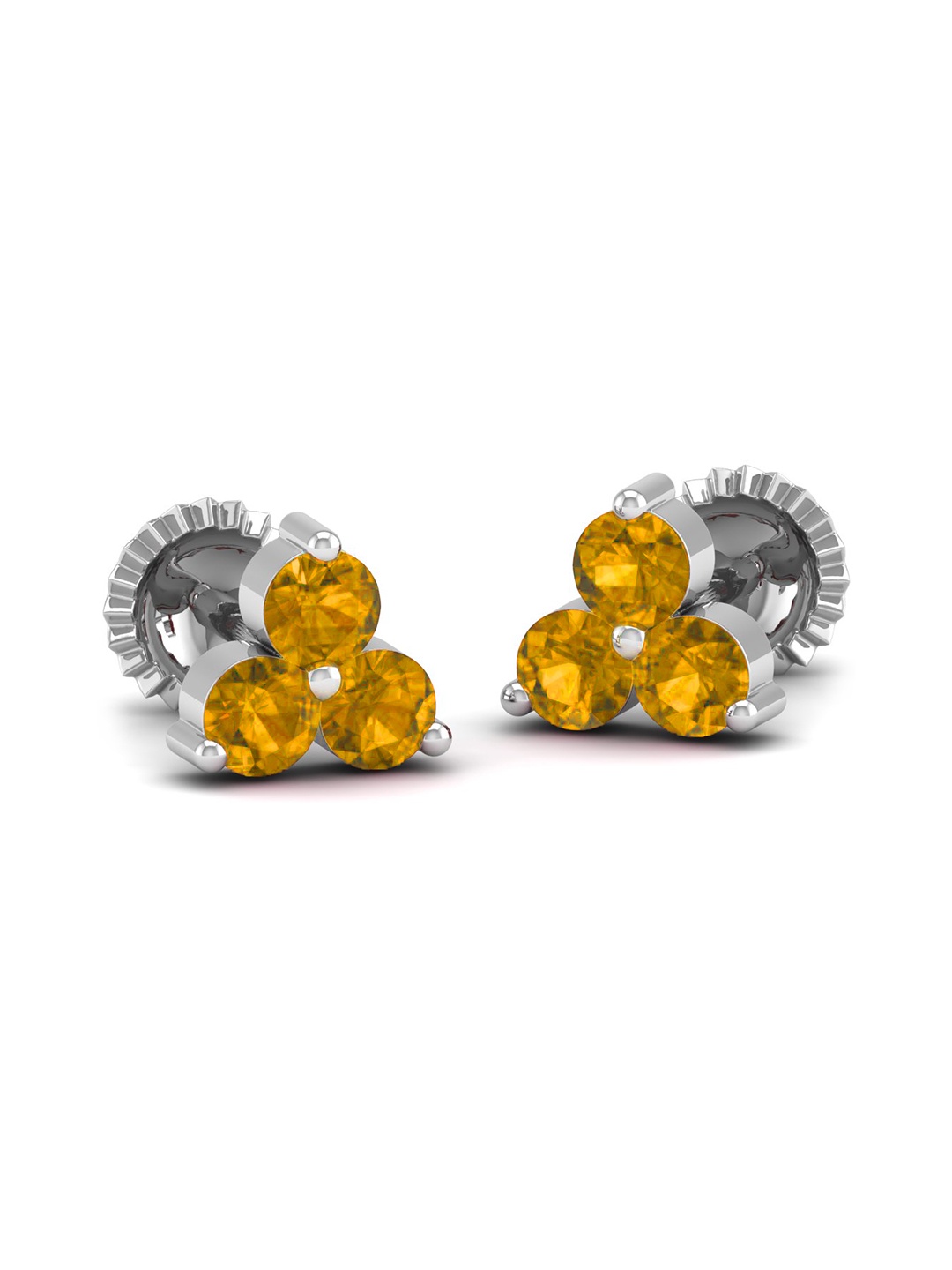 

AKSHAT SAPPHIRE Contemporary Studs Earrings, Yellow