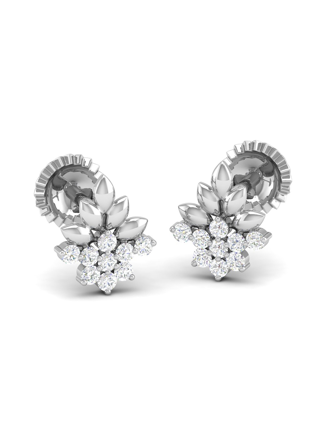 

AKSHAT SAPPHIRE 92.5 Sterling Silver Rhodium-Plated Cubic Zirconia Studded Studs