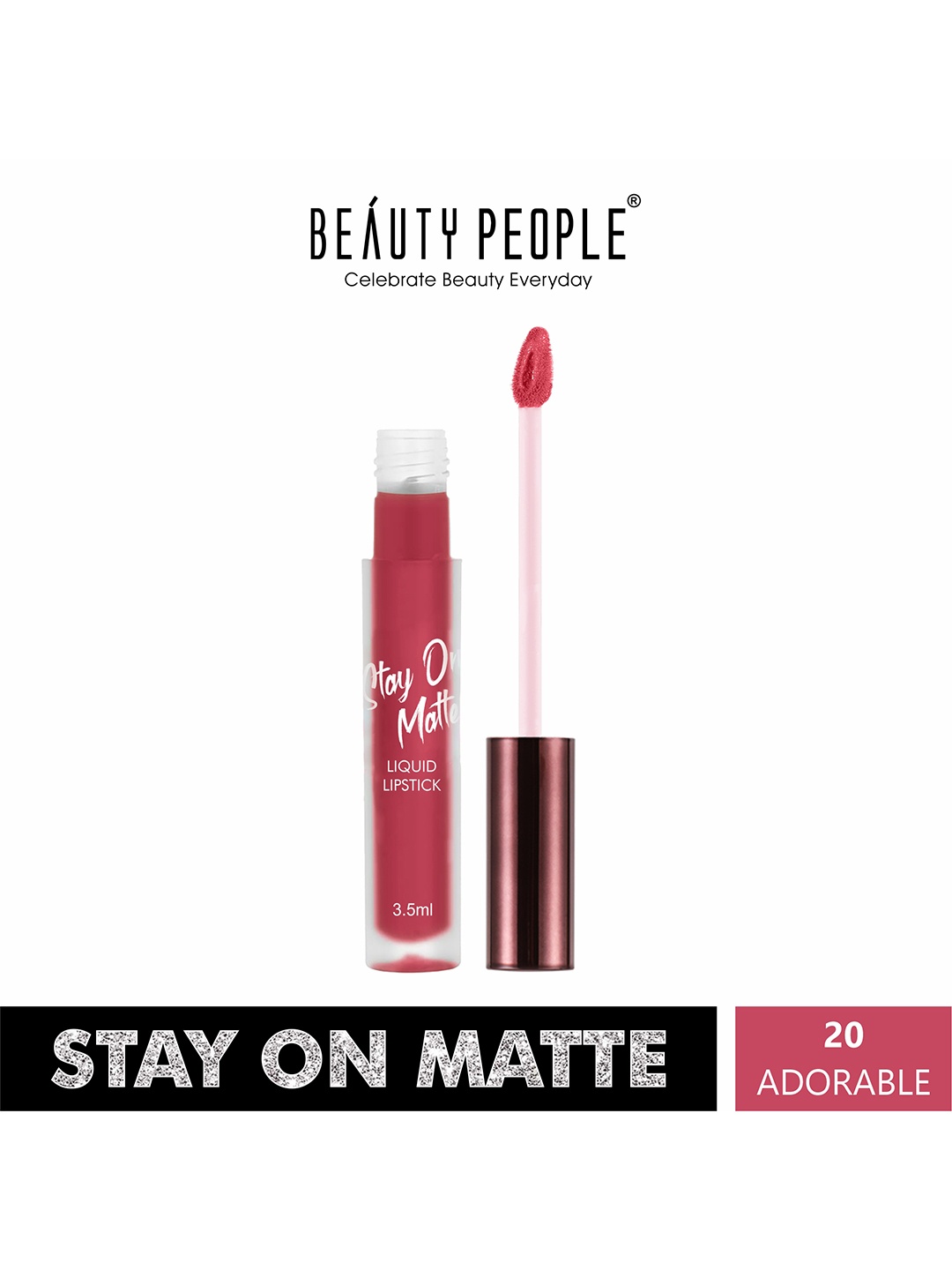 

Beauty People Stay on Matte Liquid Lipstick - 3.5ml - Adorable 20, Pink