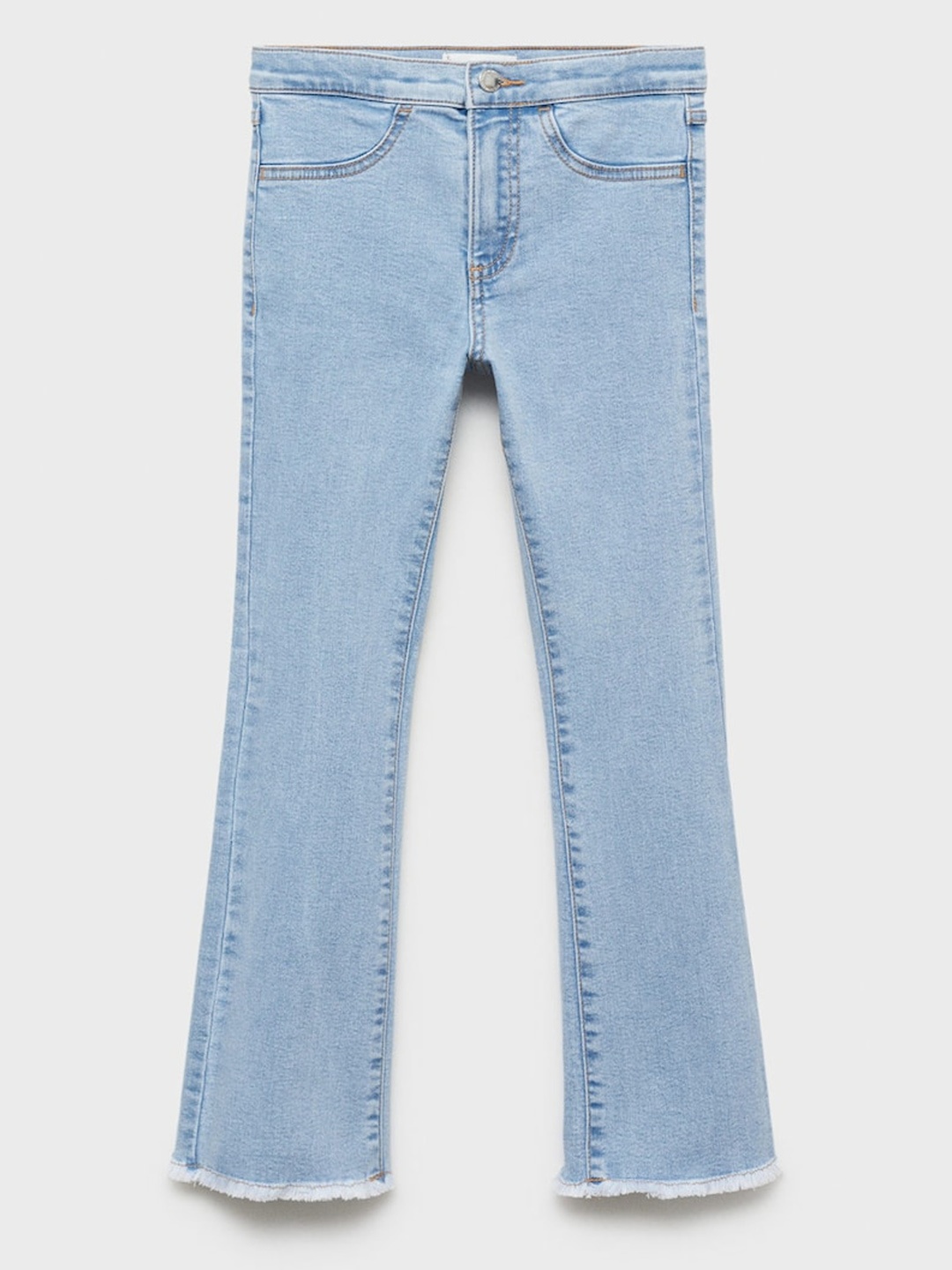 

Mango Kids Girls Mid Rise Trumpet Jeans, Blue