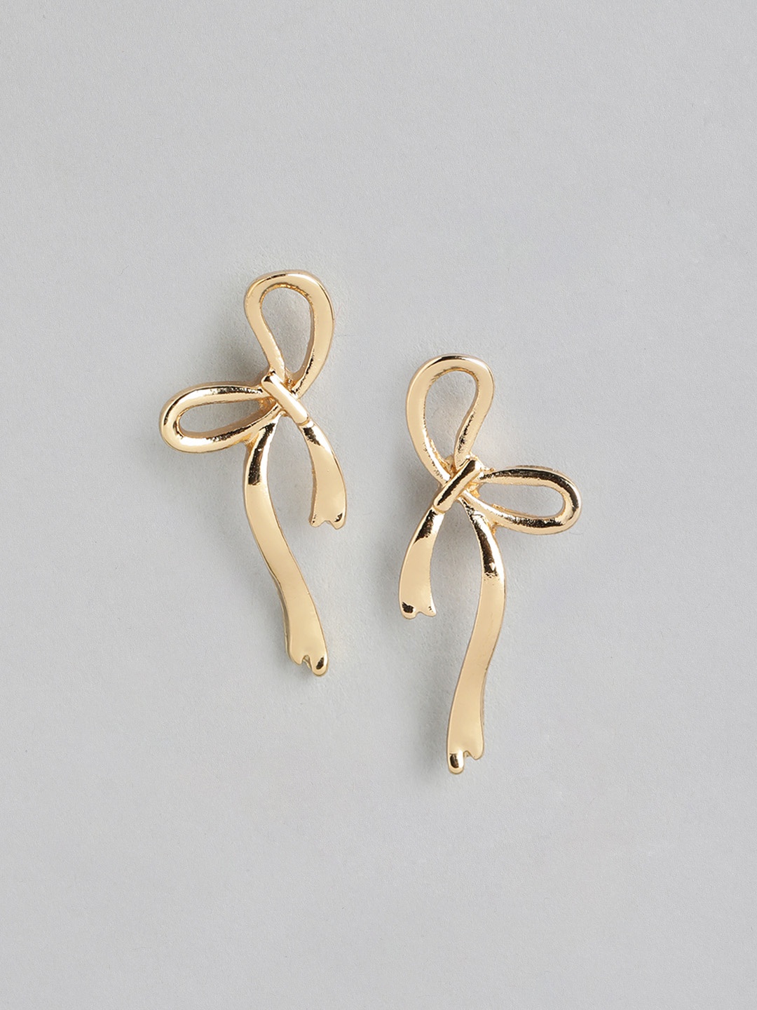 

Forever New Gold Plated Bow Shaped Contemporary Studs Earrings