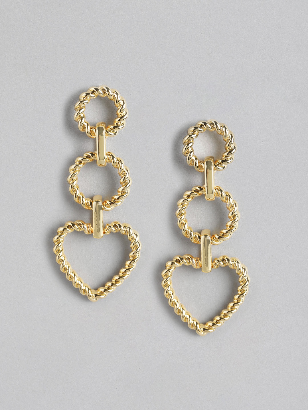 

MANGO Heart Shaped Drop Earrings, Gold