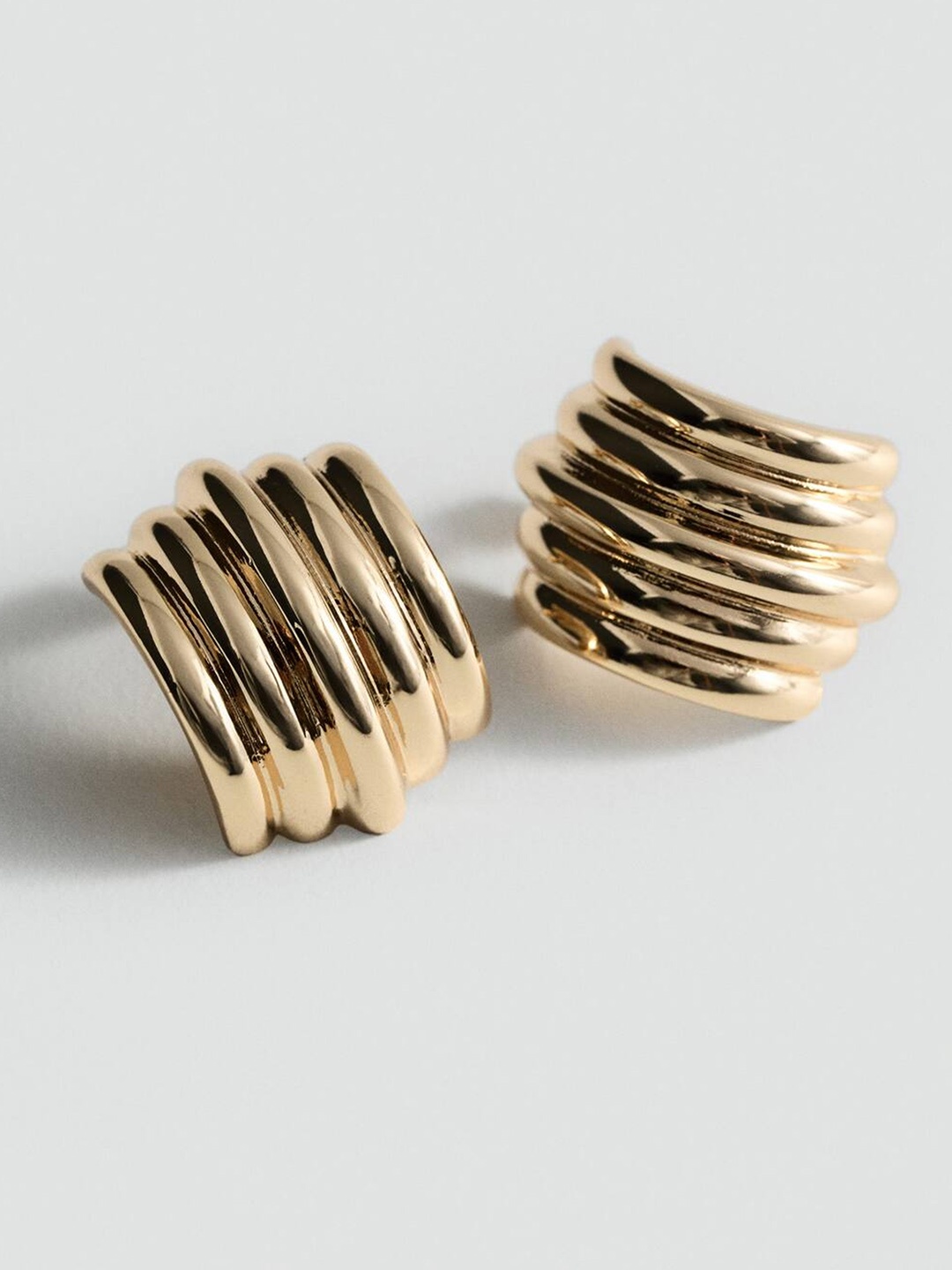 

MANGO Circular Shaped Half Hoop Earrings, Gold
