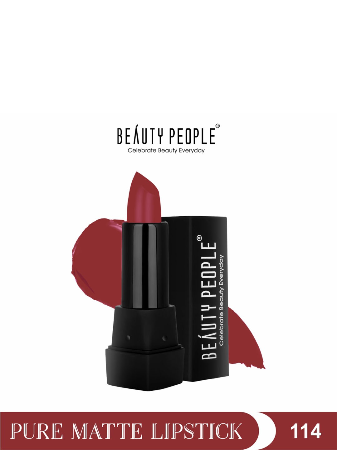 

Beauty People Pure Matte Lipstick - 3.8 g - Cherry Darling - 114, Red