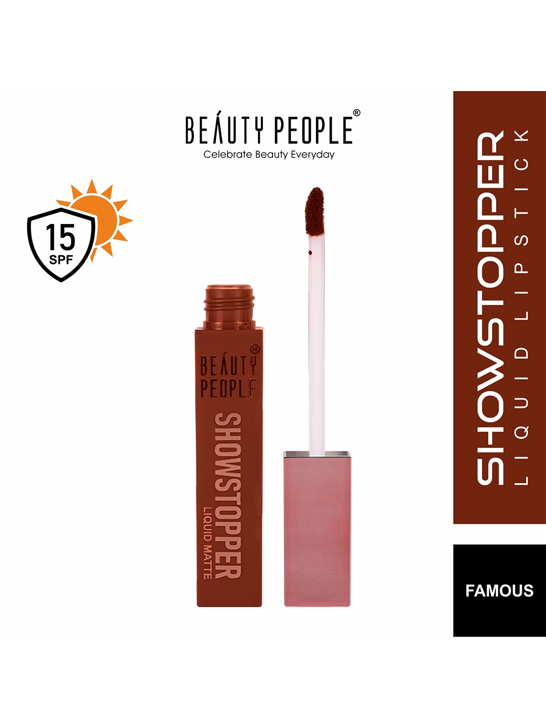 

Beauty People Show Stopper Liquid Lip Color Famous - 4ml - Famous 01, Brown