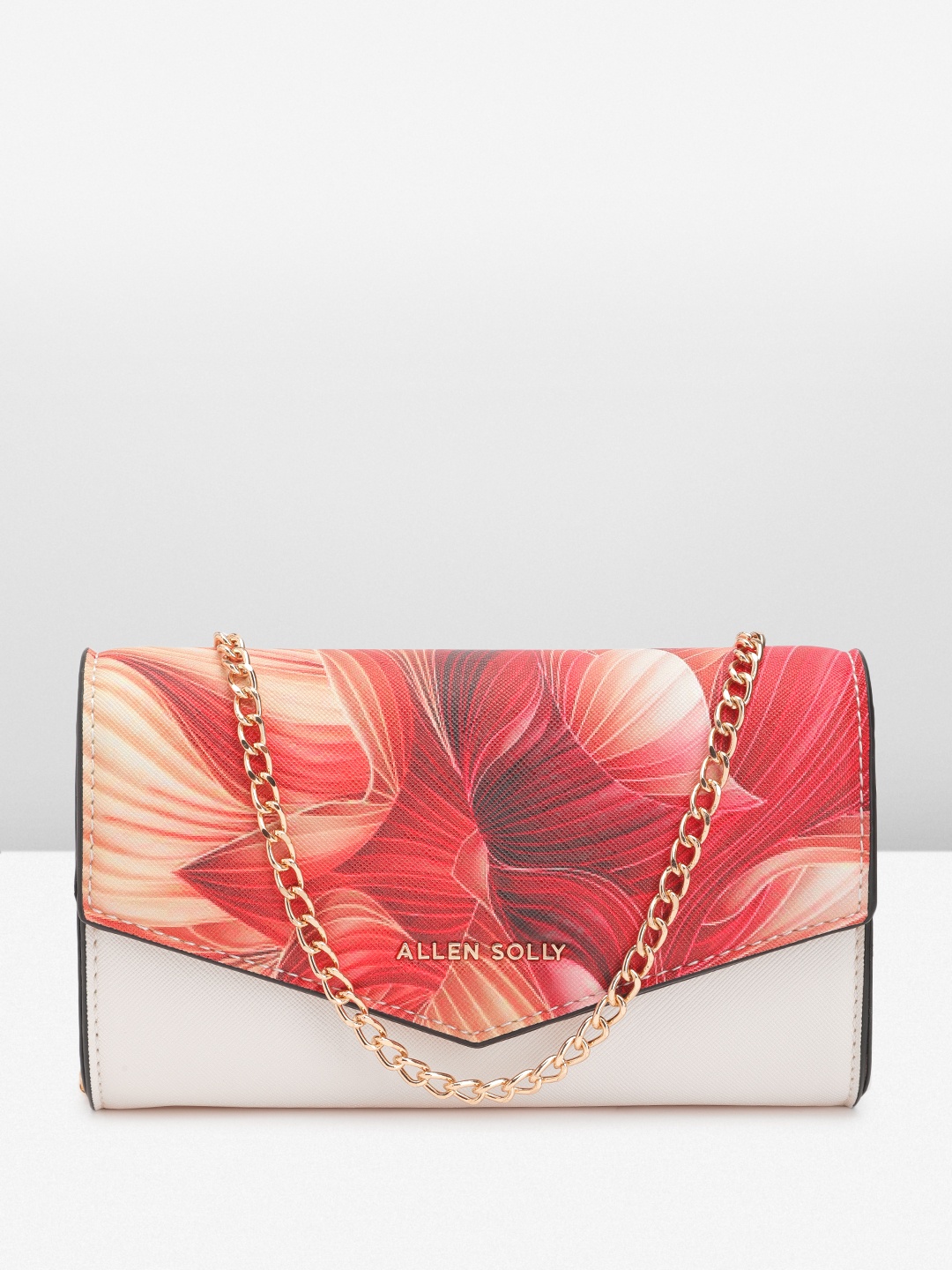 

Allen Solly Floral Printed & Textured Flap Crossbody Bag, Off white