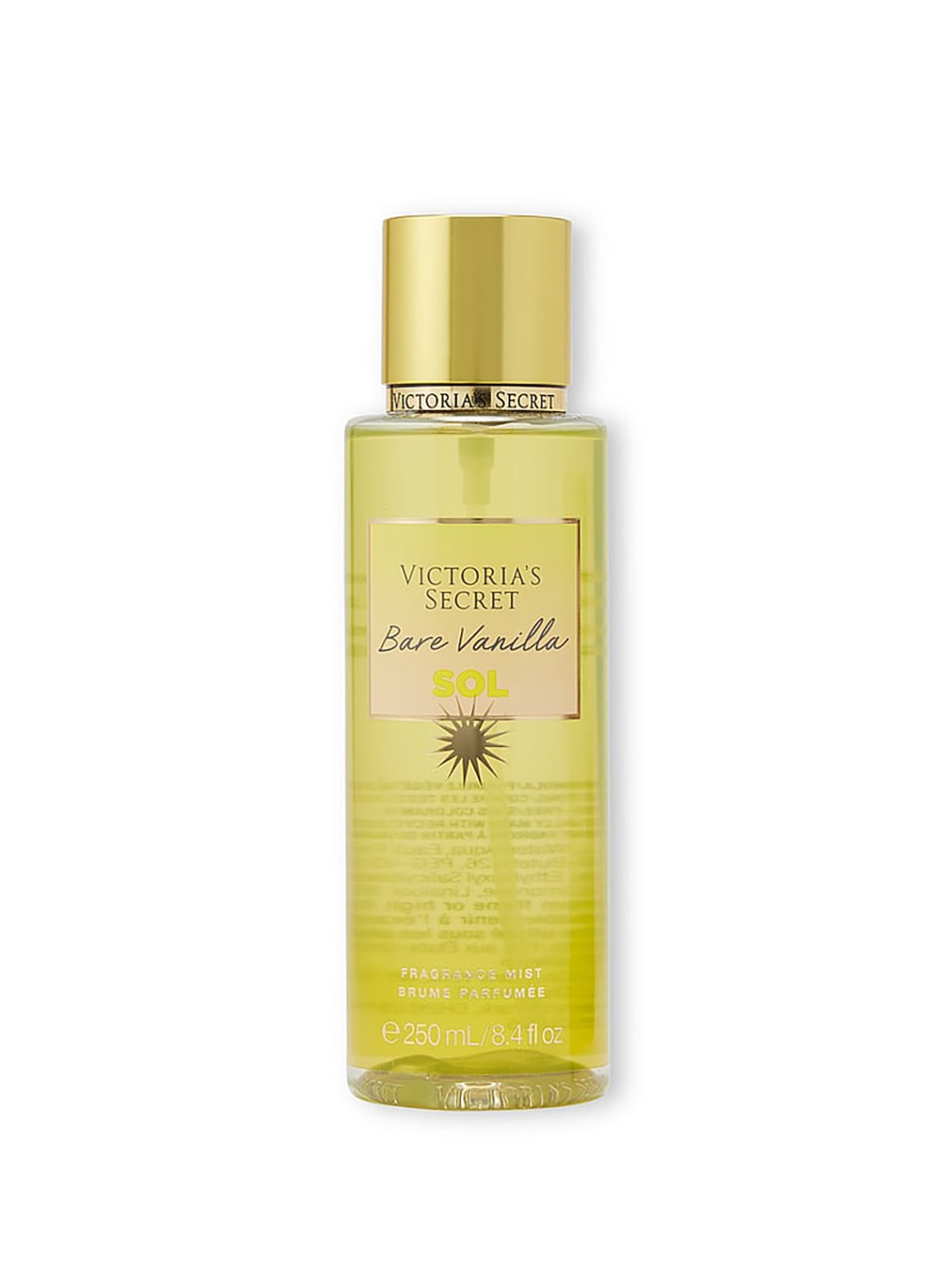 

Victoria's Secret Bare Vanilla Sol Long Lasting Body Mist - 250 ml, Yellow