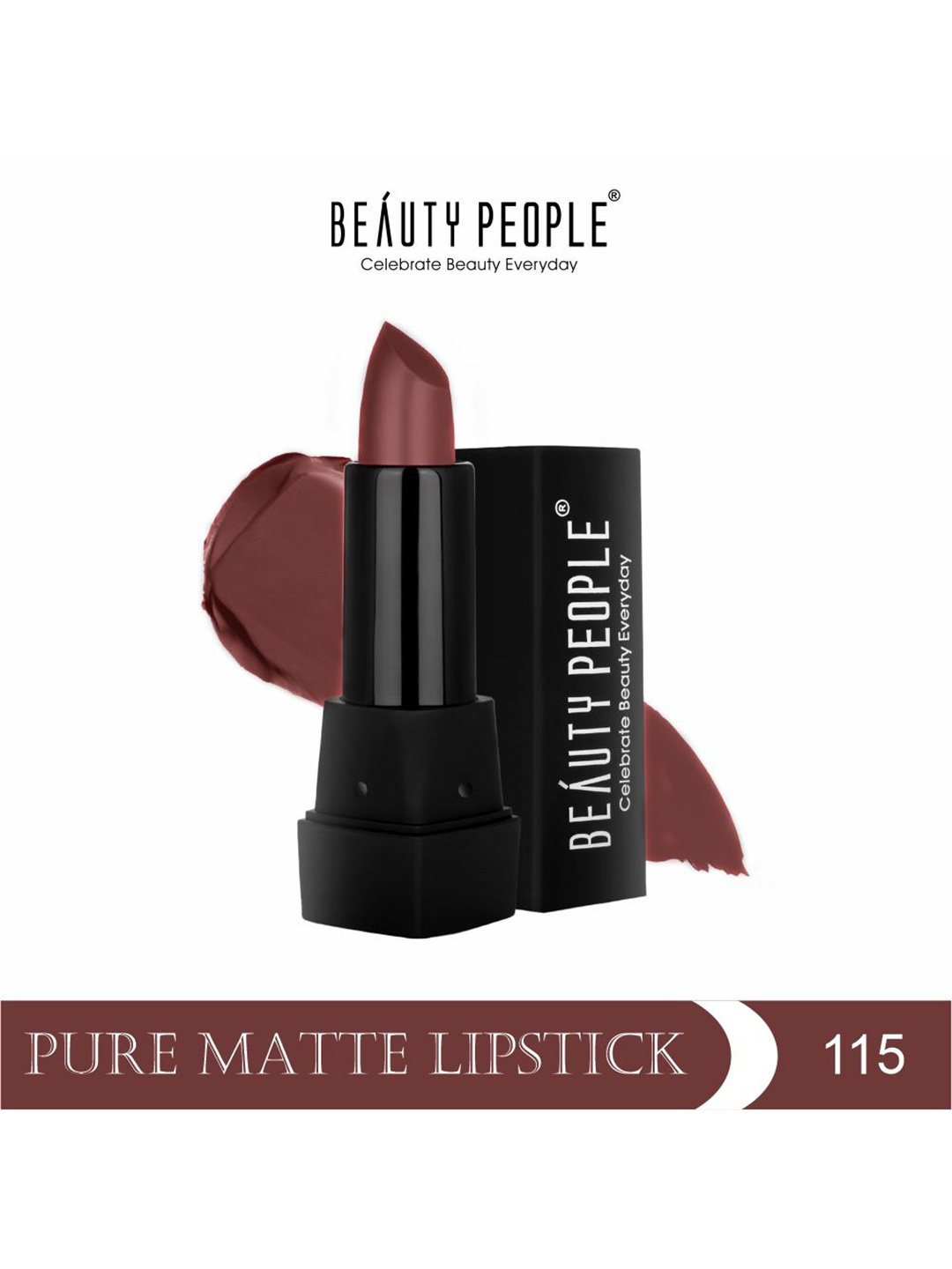 

Beauty People Pure Matte Long-Lasting Lipstick - 3.8 g - Vianne Rocher 115, Brown