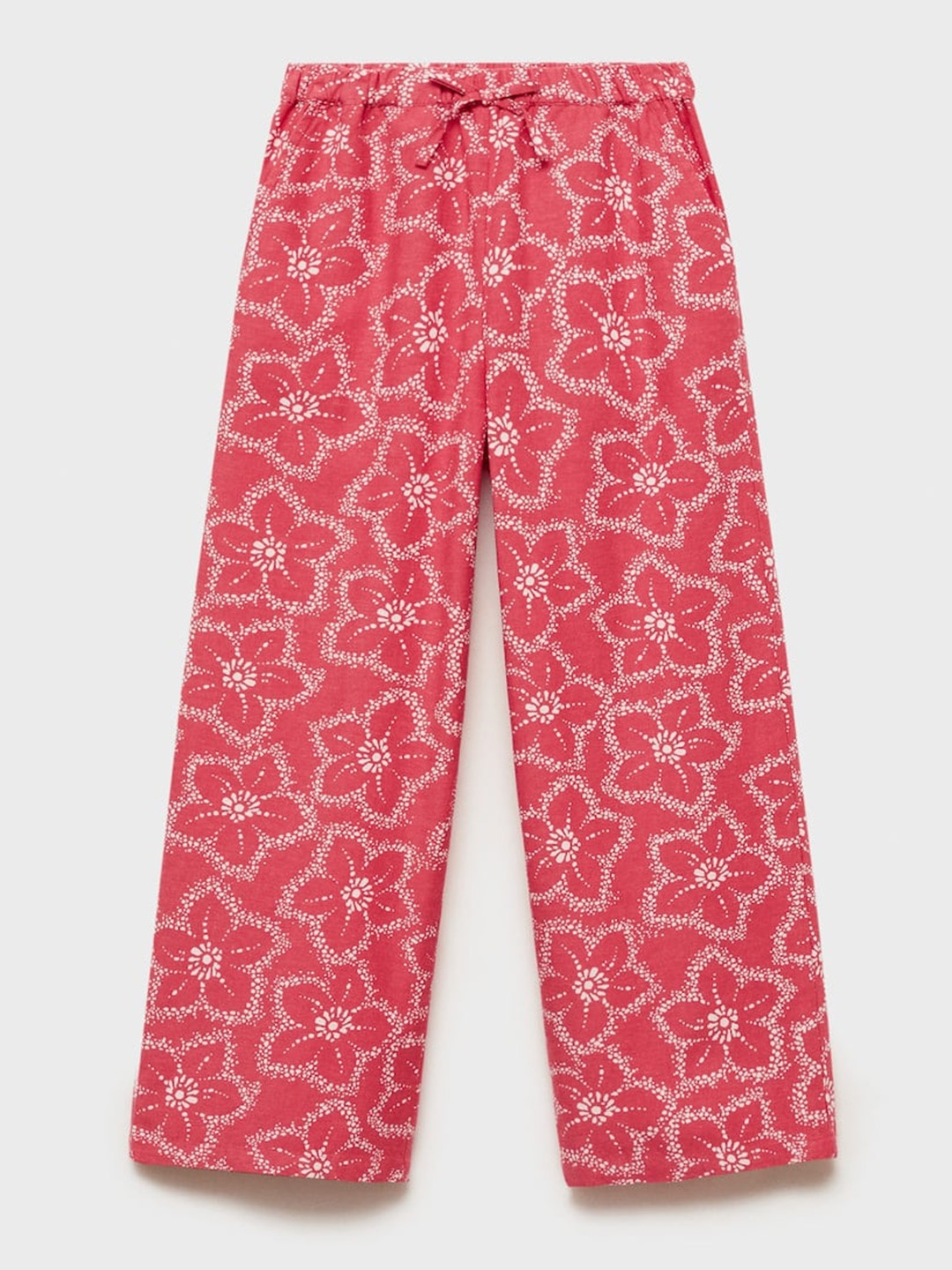 

Mango Kids Girls Floral Printed Trousers, Red