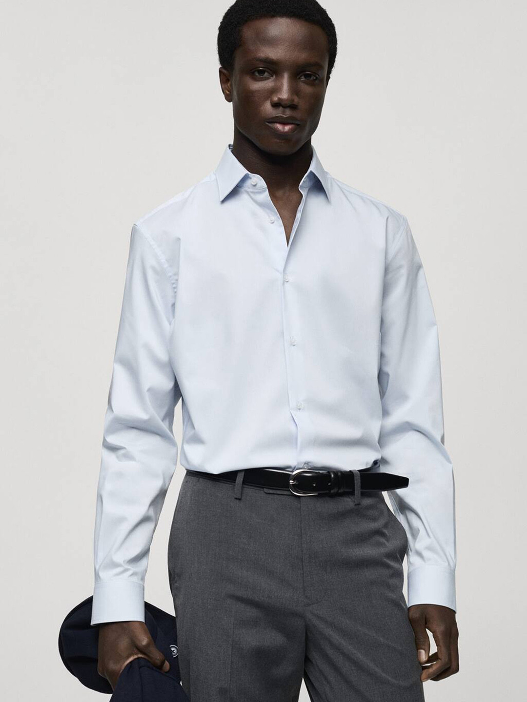 

MANGO MAN Regular Fit Stretch Formal Shirt, Blue