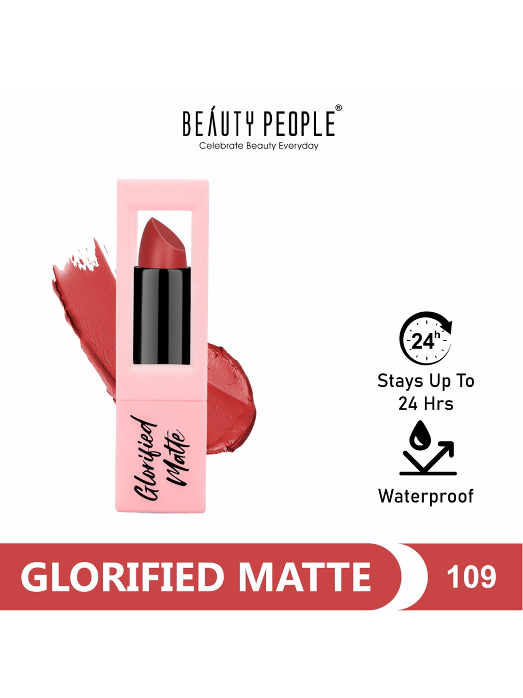 

Beauty People Glorified Gold Matte Lipstick 3.8g - Simmer Brown 109, Red