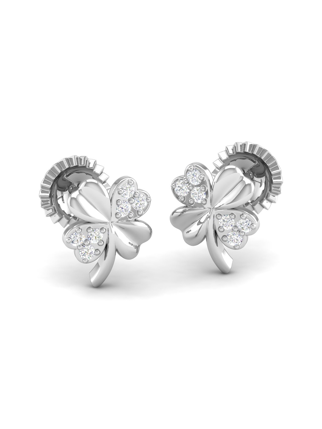 

AKSHAT SAPPHIRE 92.5 Sterling Silver Rhodium-Plated Contemporary Cubic Zirconia Studs, White