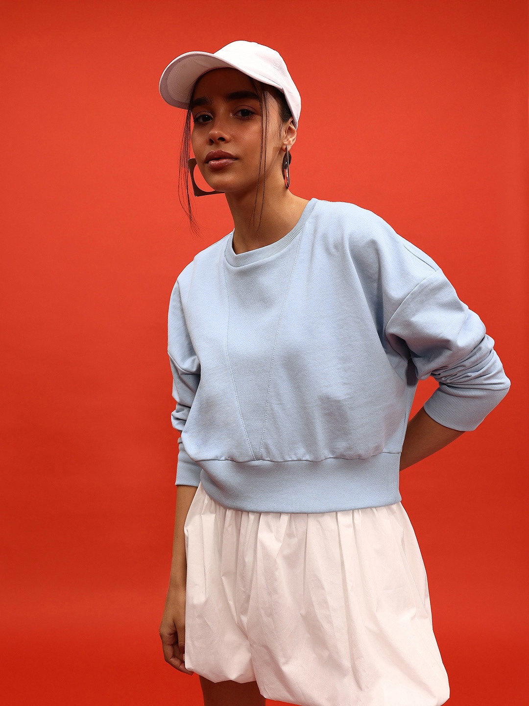 

glitchez Signature Stitch Drop-Shoulder Sweatshirt, Blue