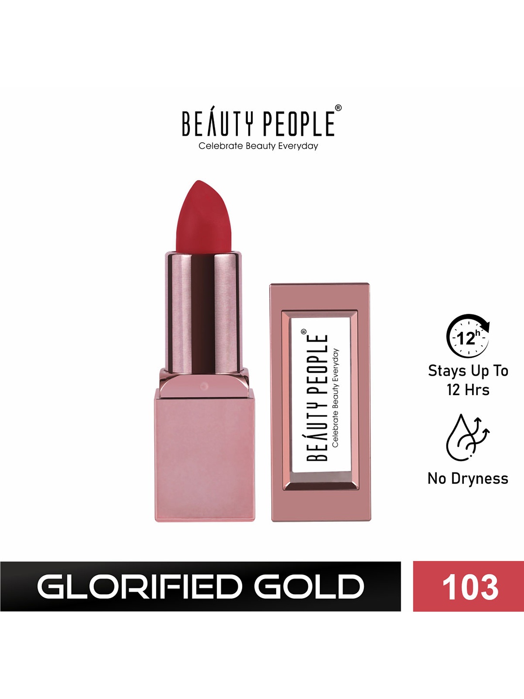

Beauty People Glorified Gold Matte Lipstick 3.8g - Royal Redding 103, Red