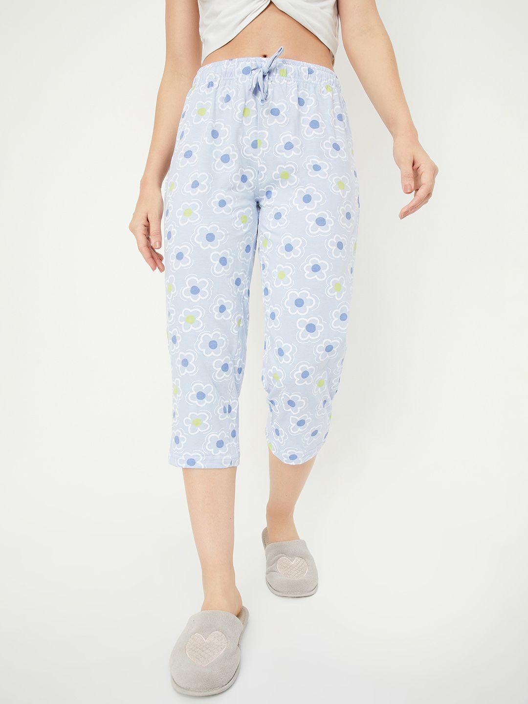 

max Women Printed Capris, Blue