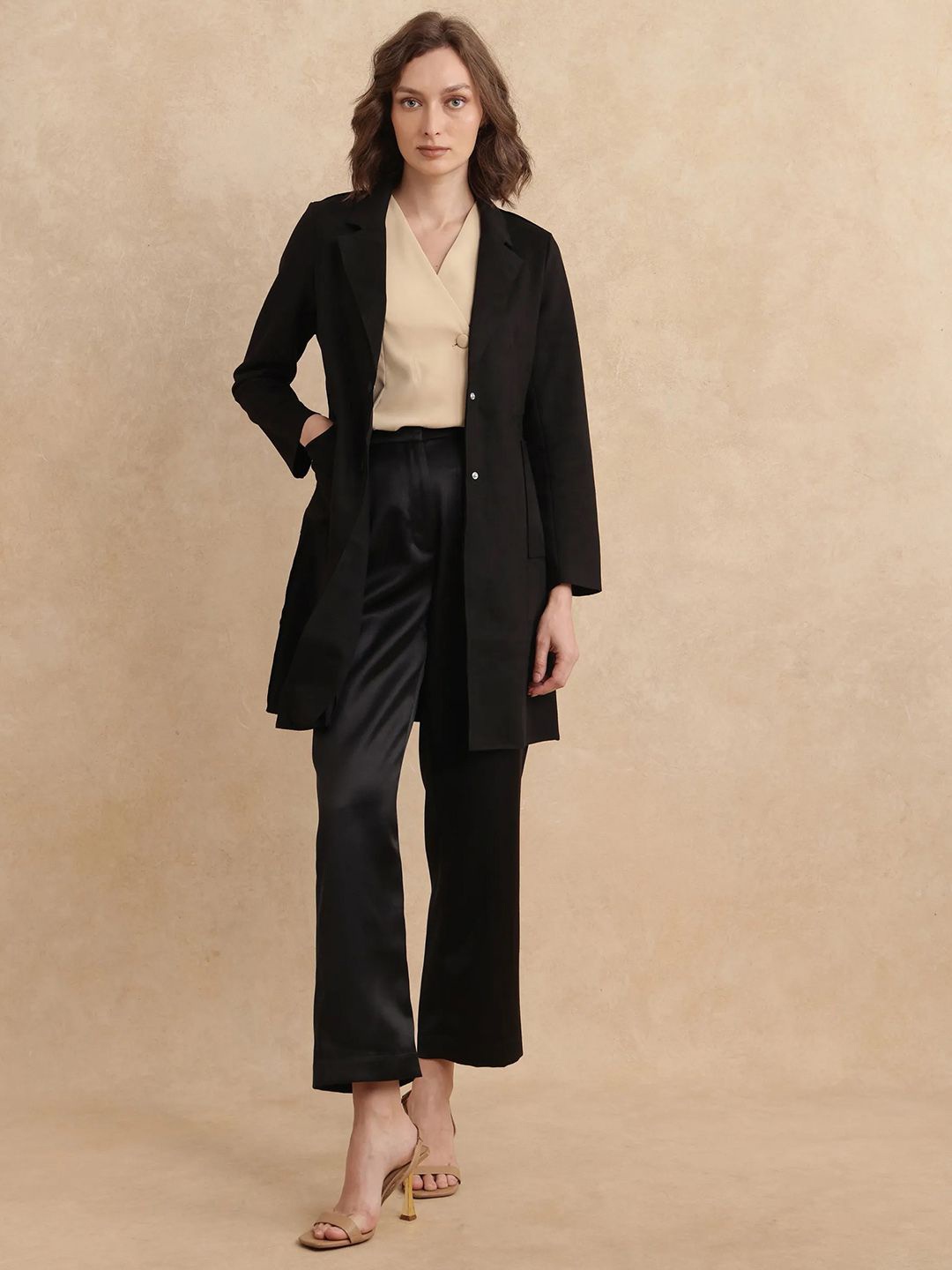 

RAREISM Women Cotton Tailored Jacket, Black