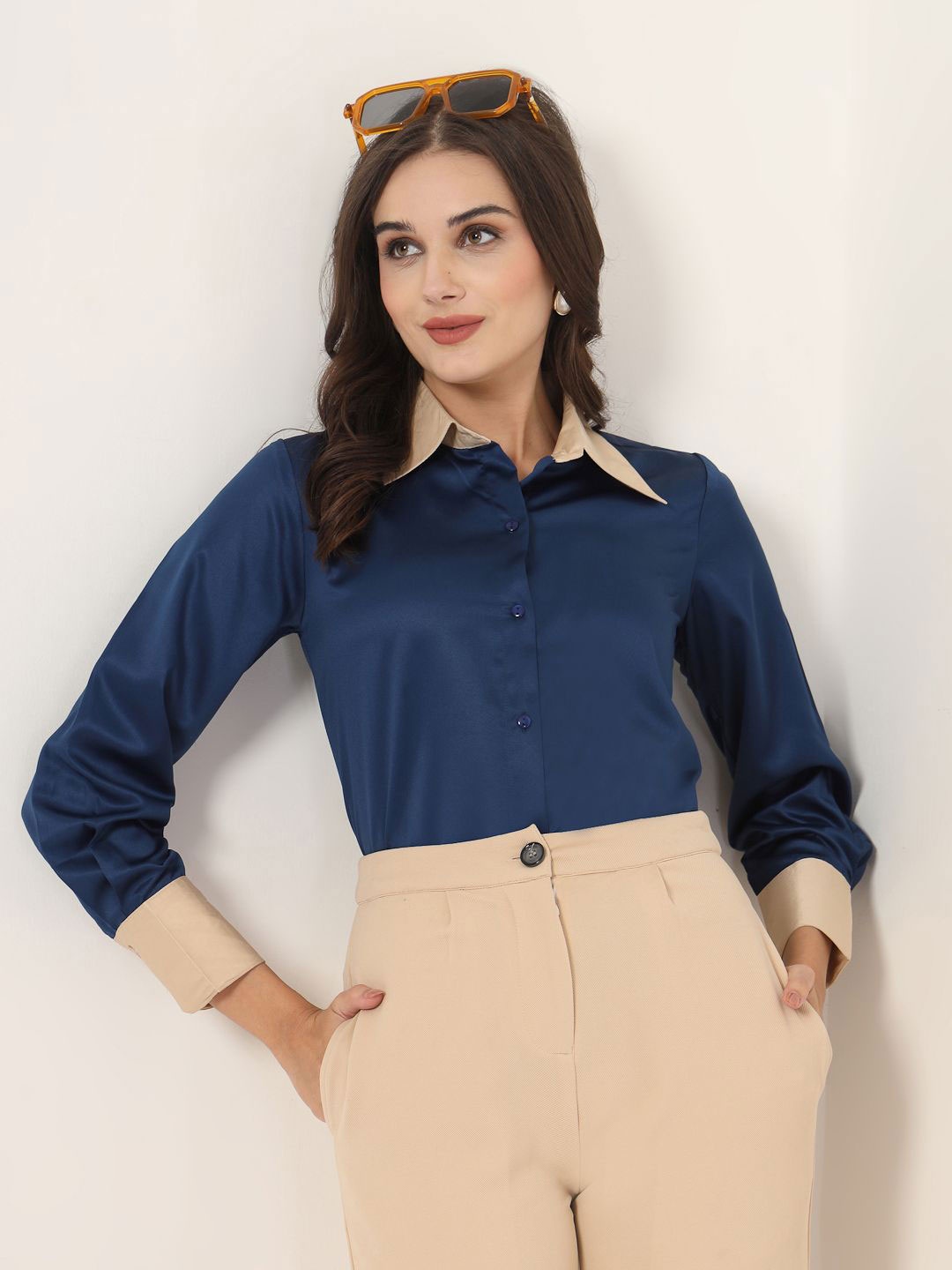 

Style Quotient Women Smart Opaque Formal Shirt, Blue